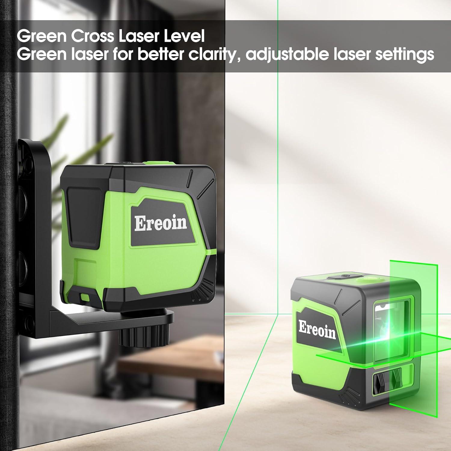 Nivel láser Ereoin con trípode 30m autocompensante verde