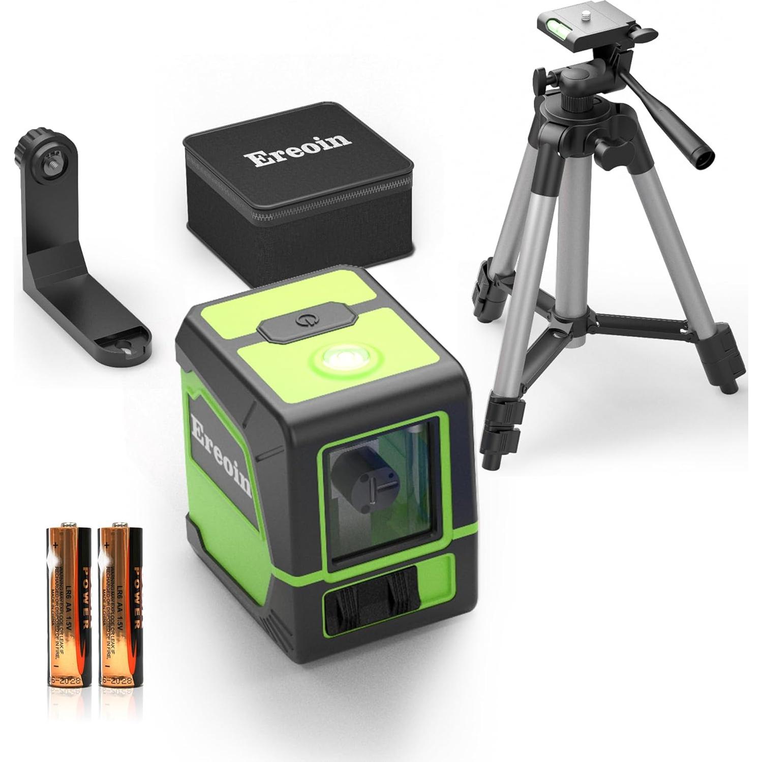 Nivel láser Ereoin con trípode 30m autocompensante verde