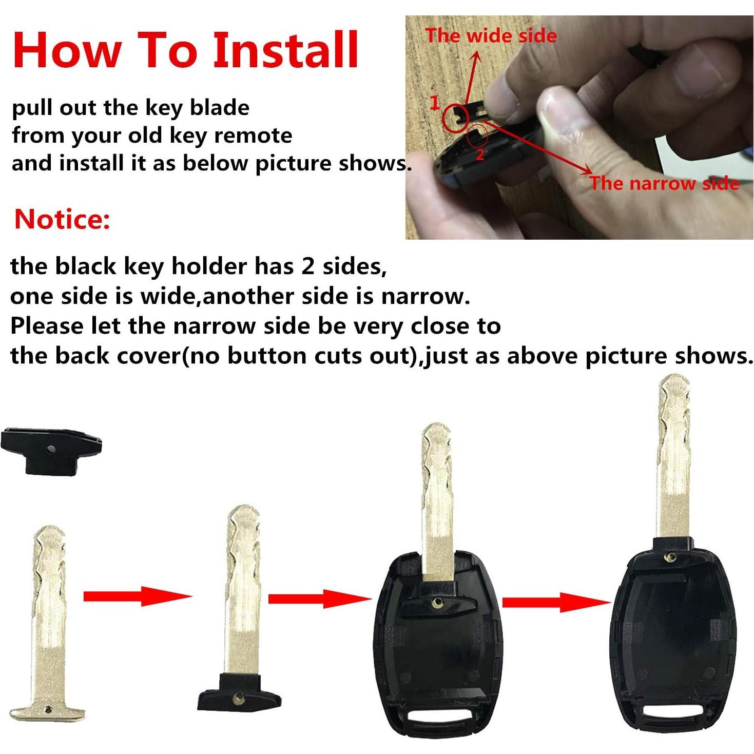 Paquete de 2 Carcasas de Llave Honda Accord Civic EX