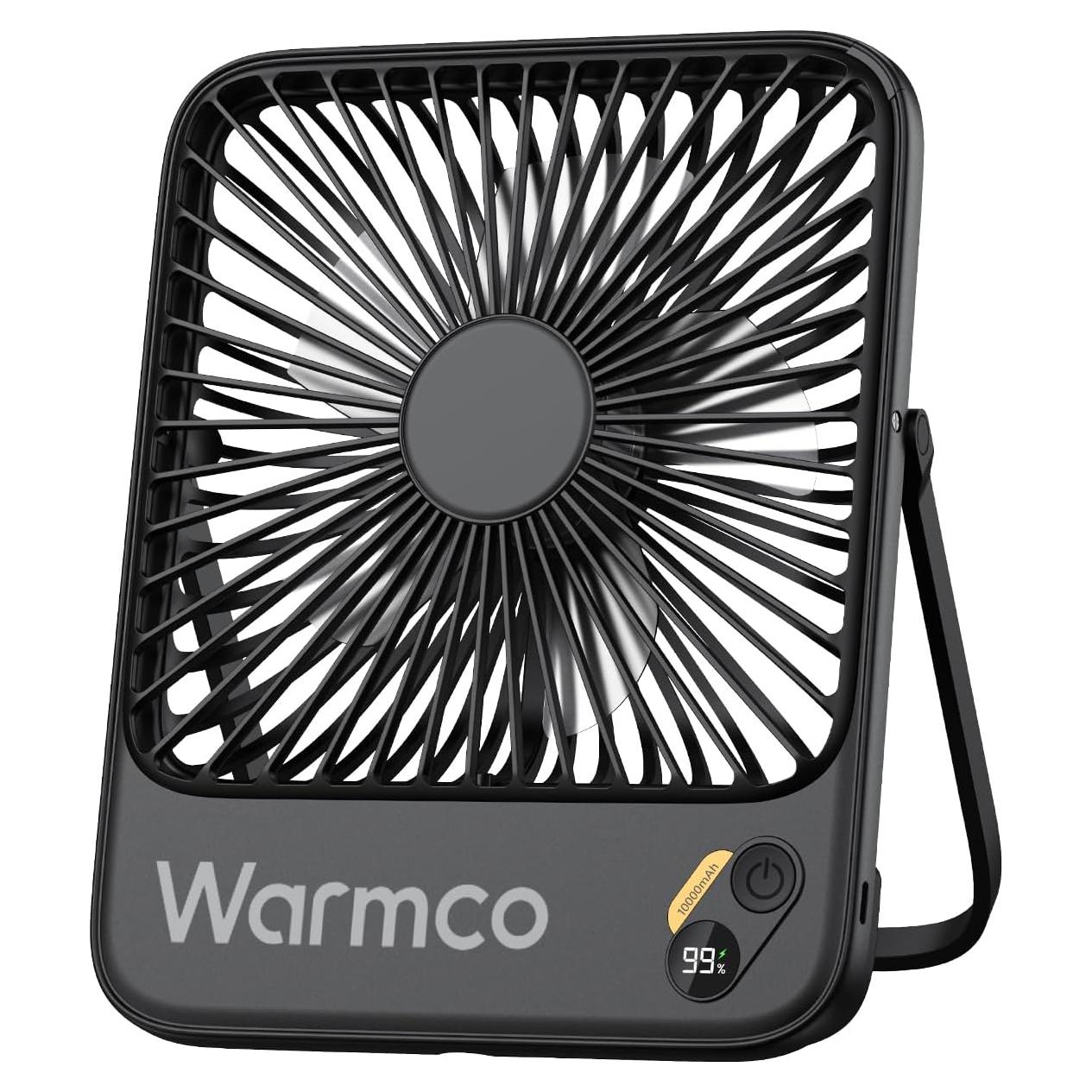 Ventilador Portátil Warmco D3 10000mAh 7" Recargable Negro