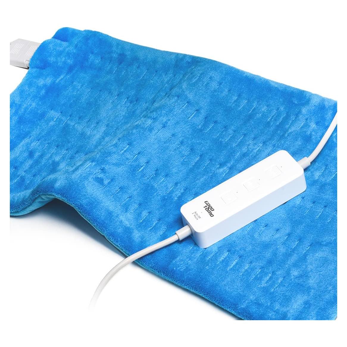 Heating Pad Electric Fast-Heating for Back/Waist/Abdomen/Shoulder/Neck Pain and Cramps Relief - Moist and Dry Heat Therapy with Auto-Off 12"x24" Hot Heated Pad by GOQOTOMO-HF-B(Blue)