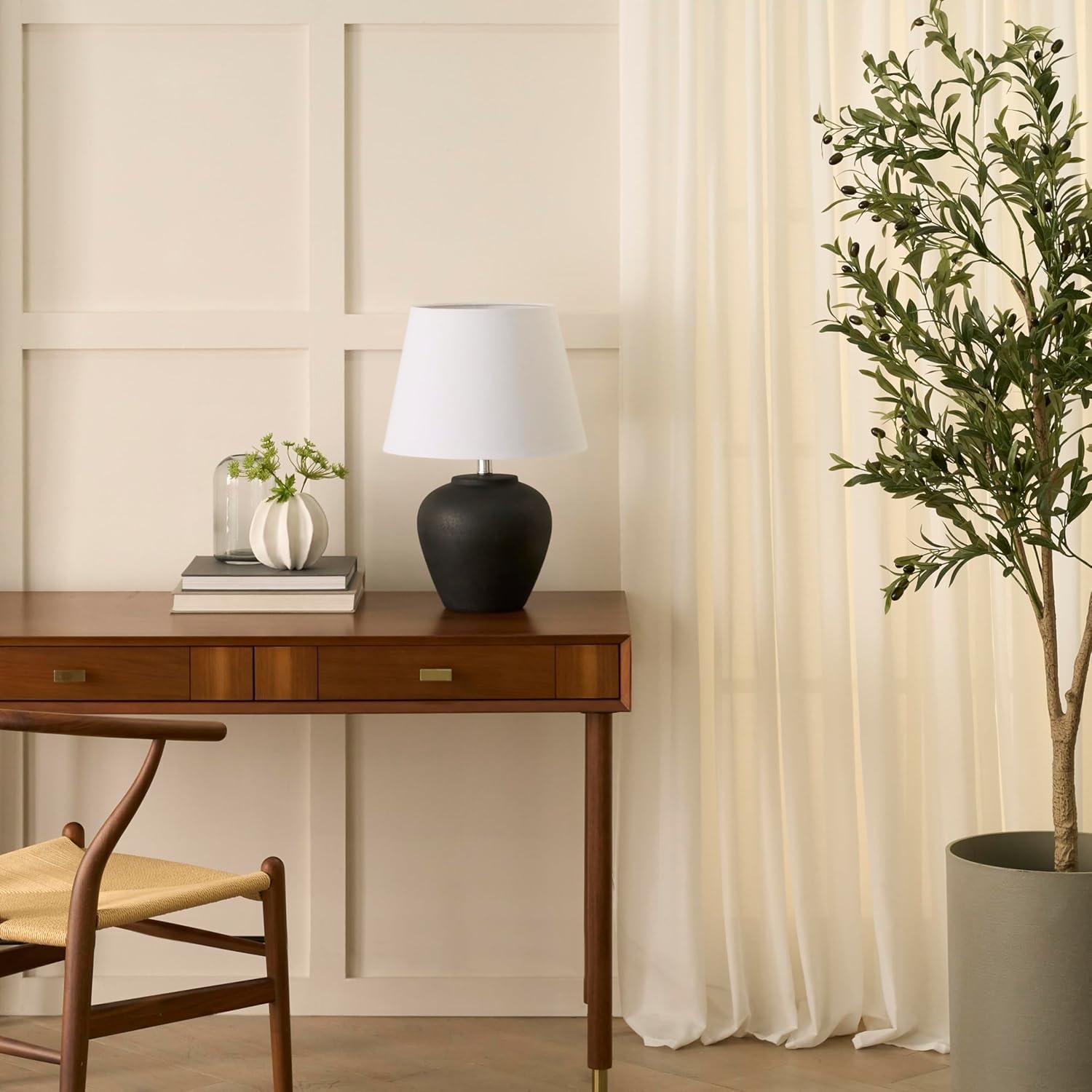 Lámpara de Mesa Nourison de Cerámica Negra 50.8 cm