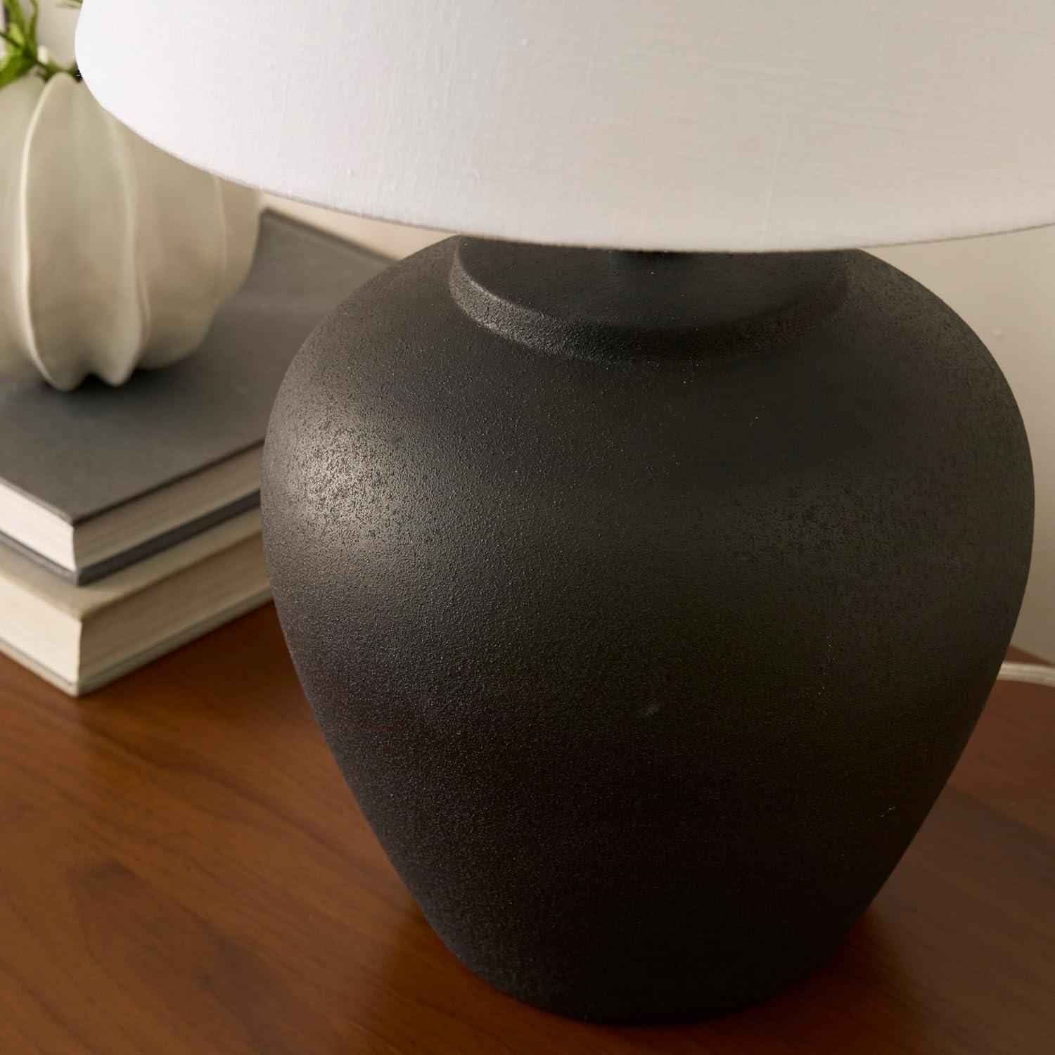 Lámpara de Mesa Nourison de Cerámica Negra 50.8 cm