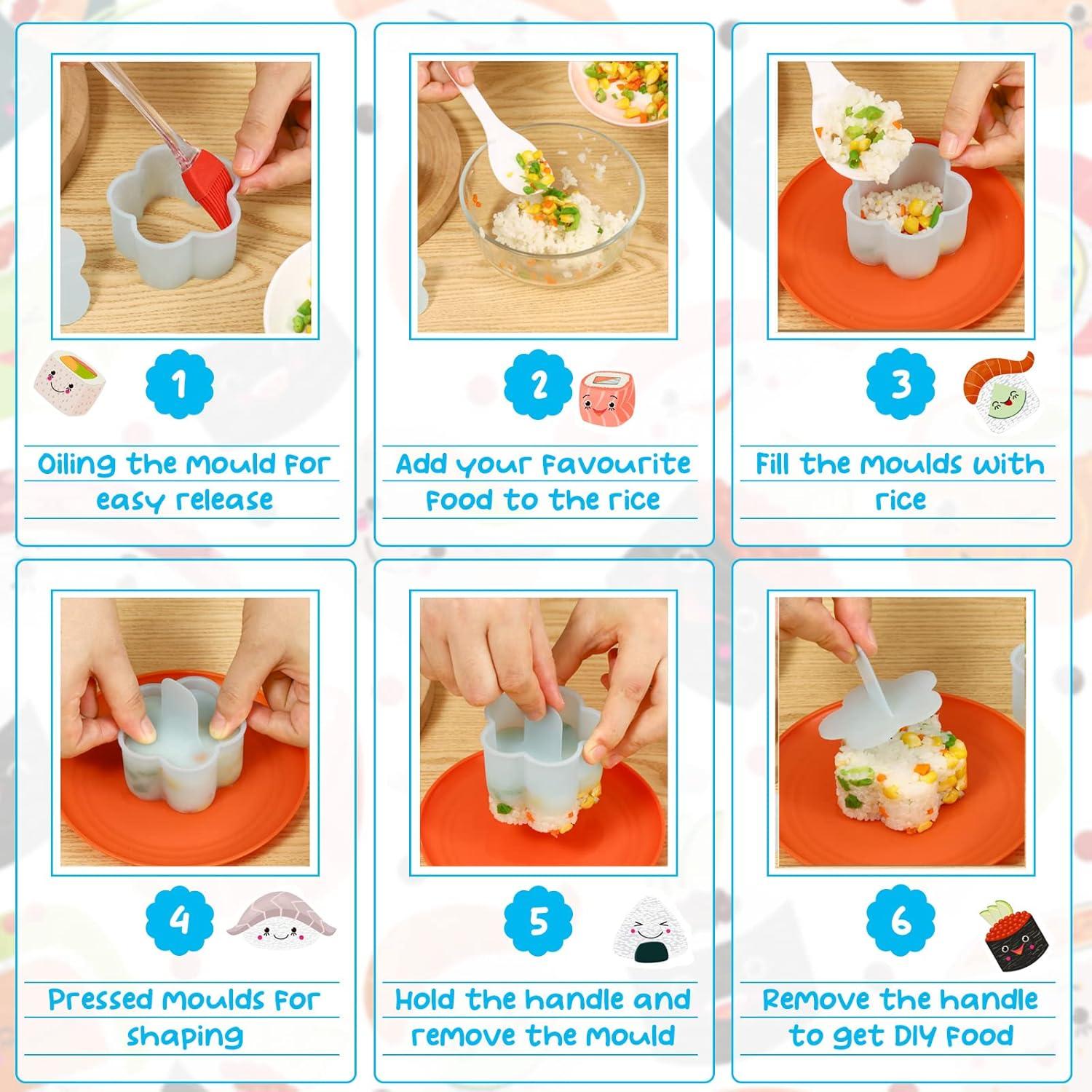 Kit de Molde para Onigiri MLRYH - 8 Piezas, Libre de BPA