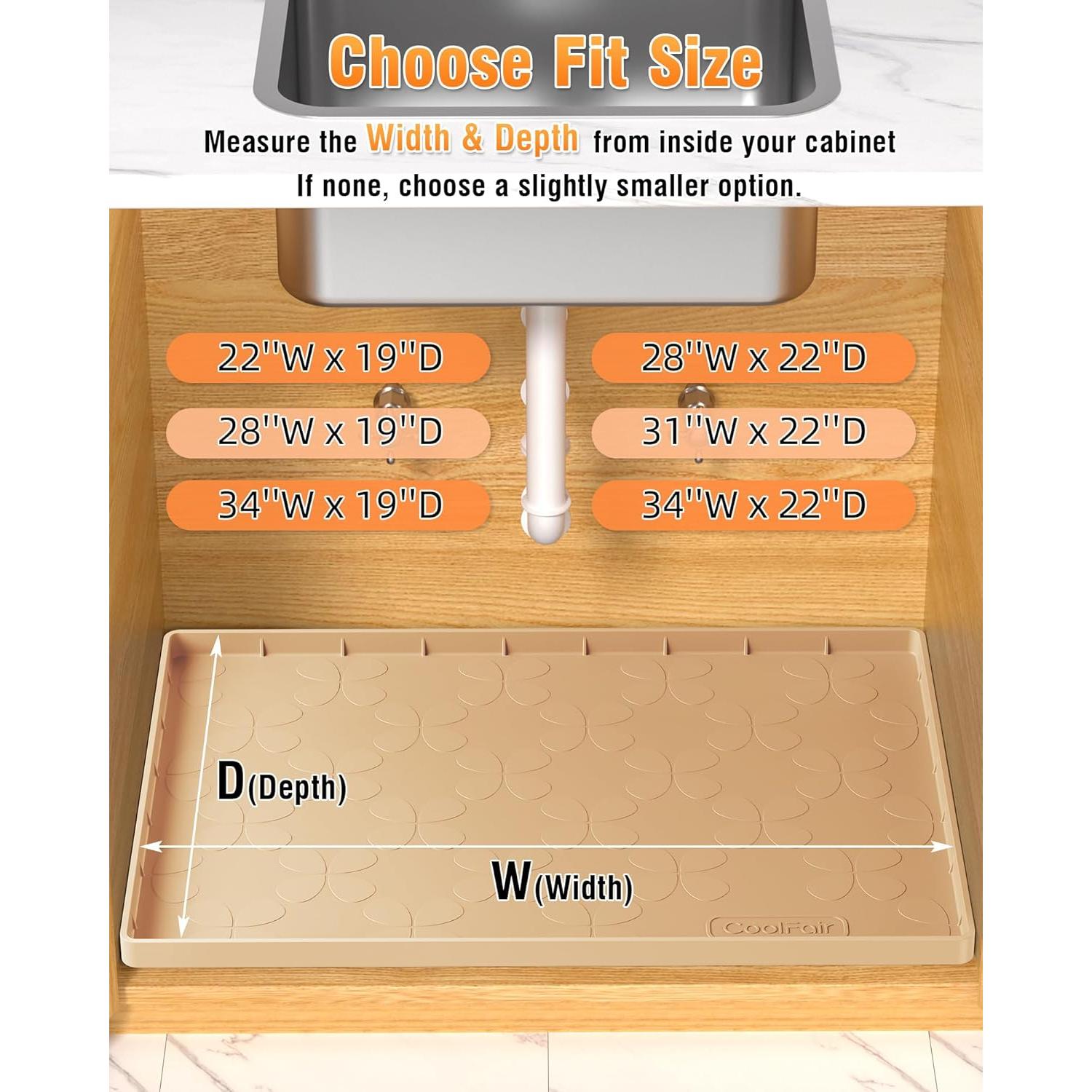 Tapete Impermeable CoolFair 86.36x55.88 cm Silicona Beige