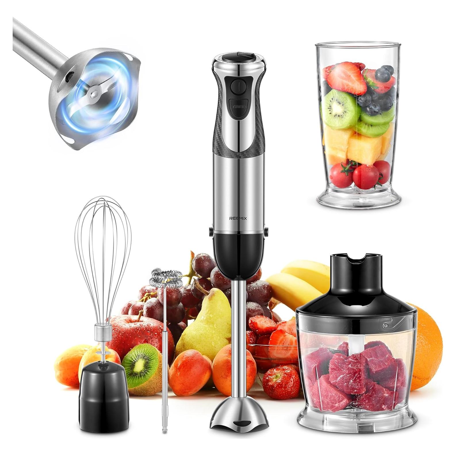 Batidora de Inmersión Reemix 5 en 1 1000W Acero Inoxidable
