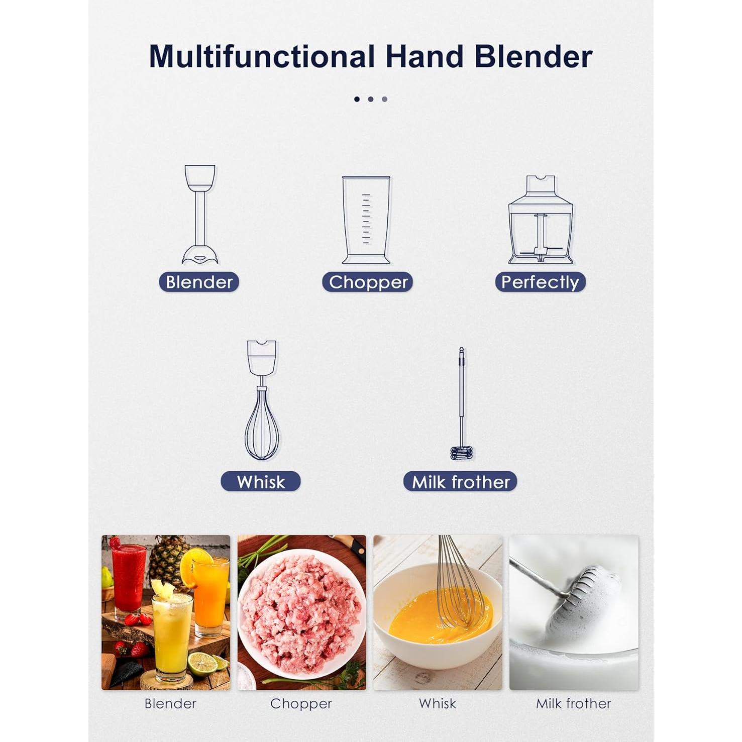 Batidora de Inmersión Reemix 5 en 1 1000W Acero Inoxidable