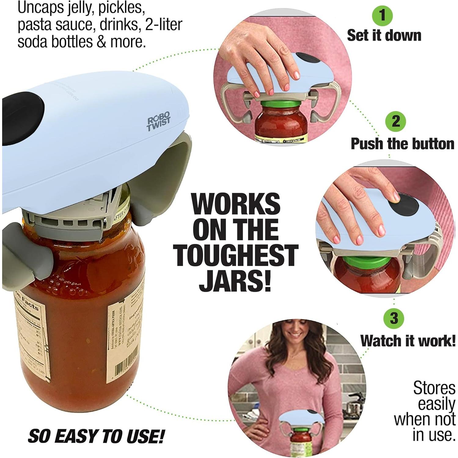 Abridor de Tarros Eléctrico EMSON Robotwist Azul Automático