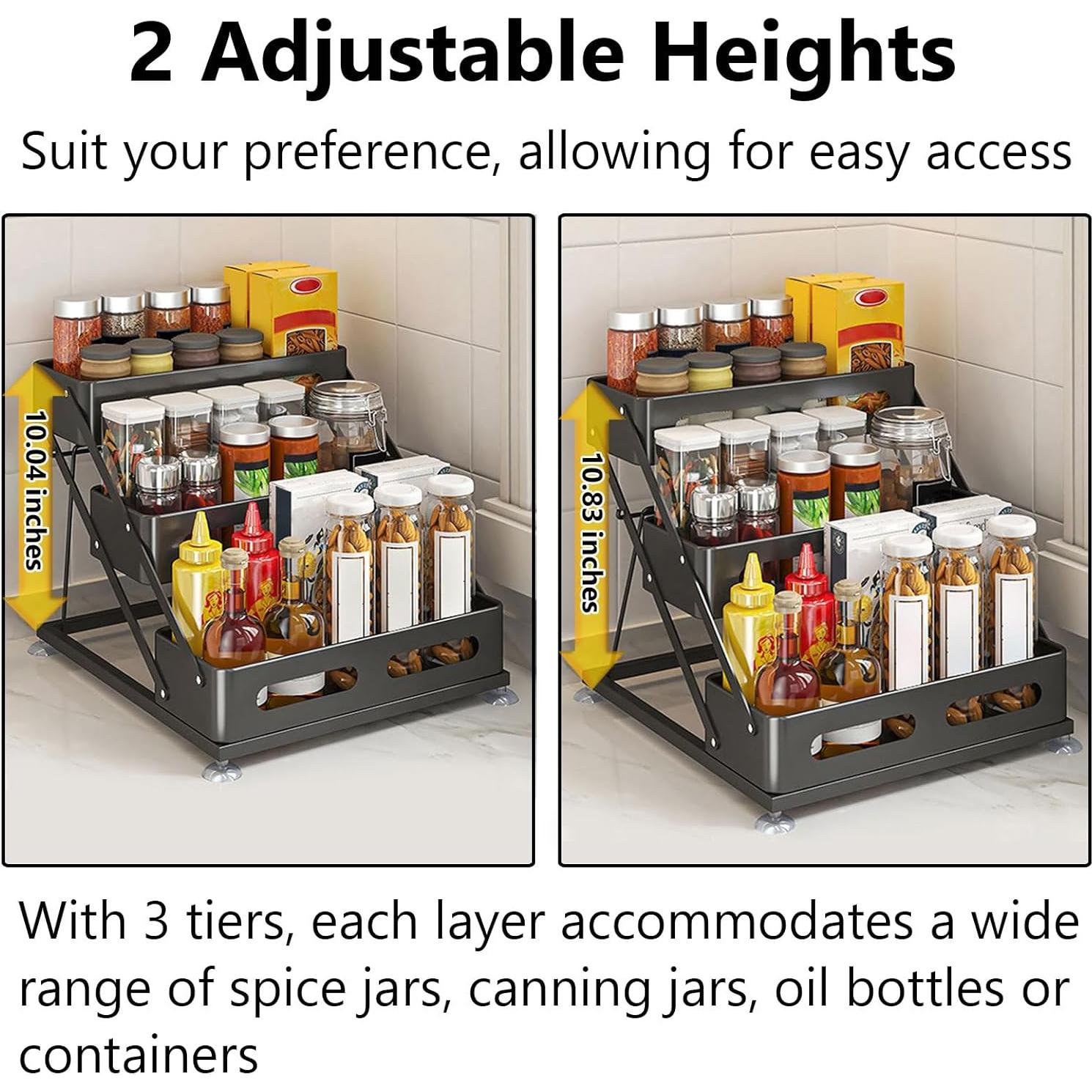 Organizador de Especias Plegable Ceetug 3 Niveles Negro