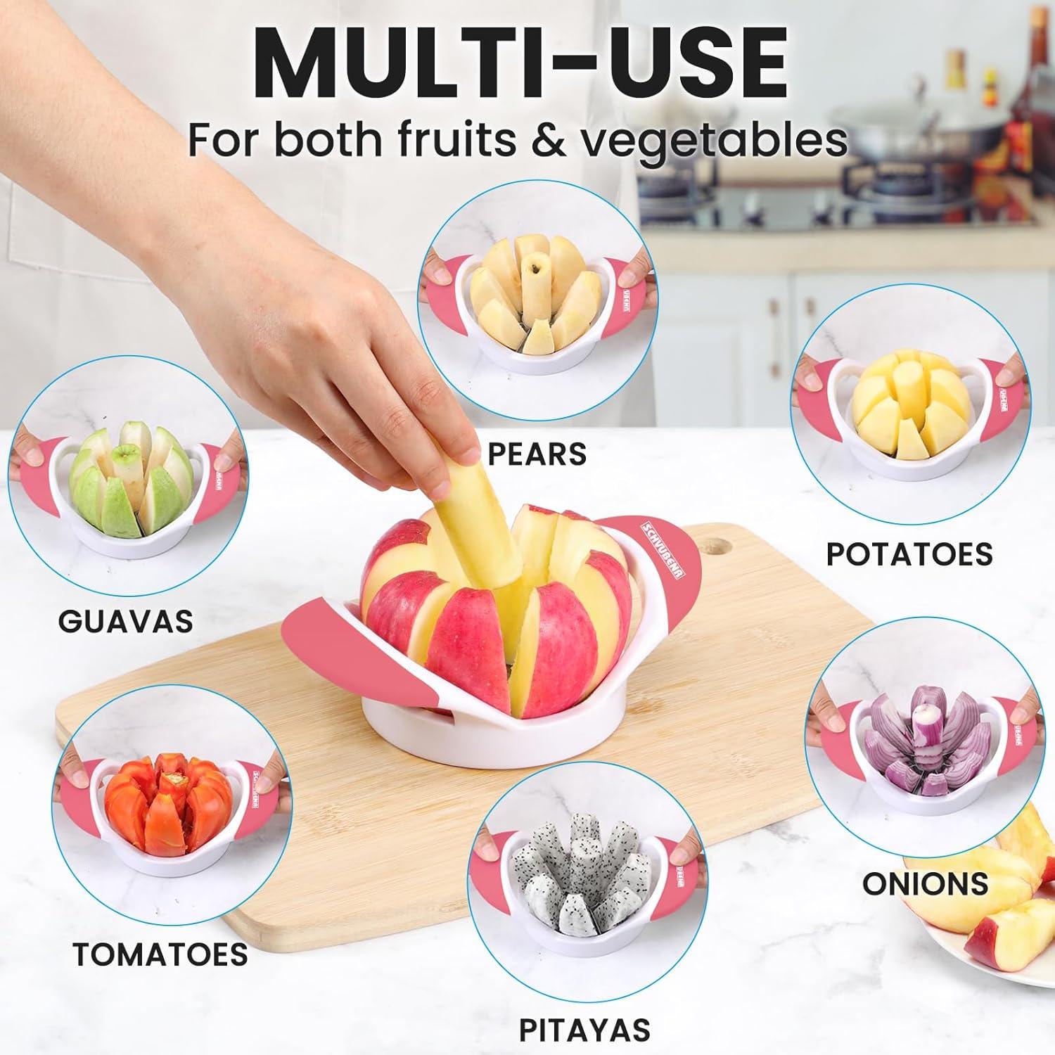 Cortador de Manzanas SCHVUBENR Rosa - Acero Inoxidable 8 Cuchillas