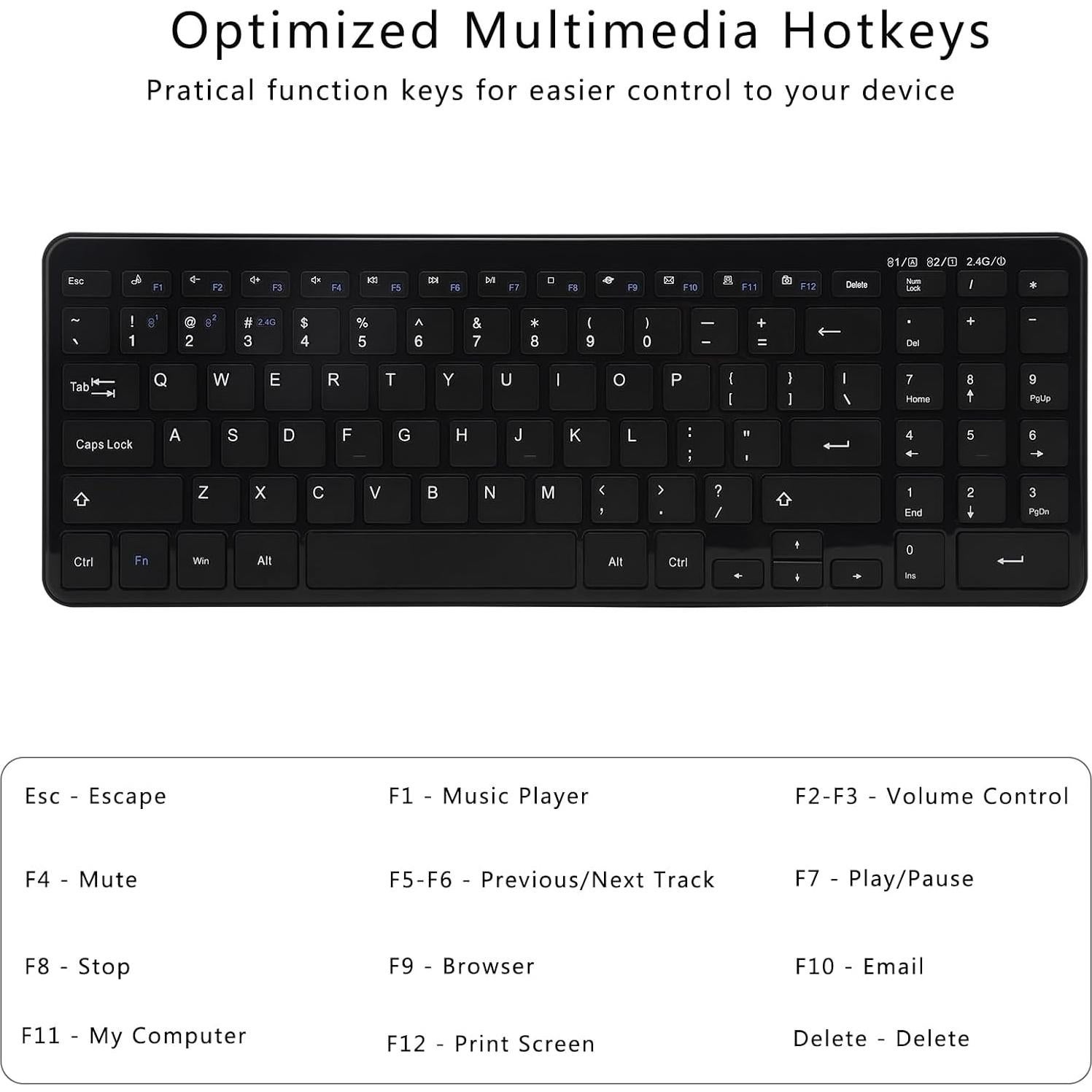 Teclado Bluetooth Inalámbrico Awaygerous JP090 Negro