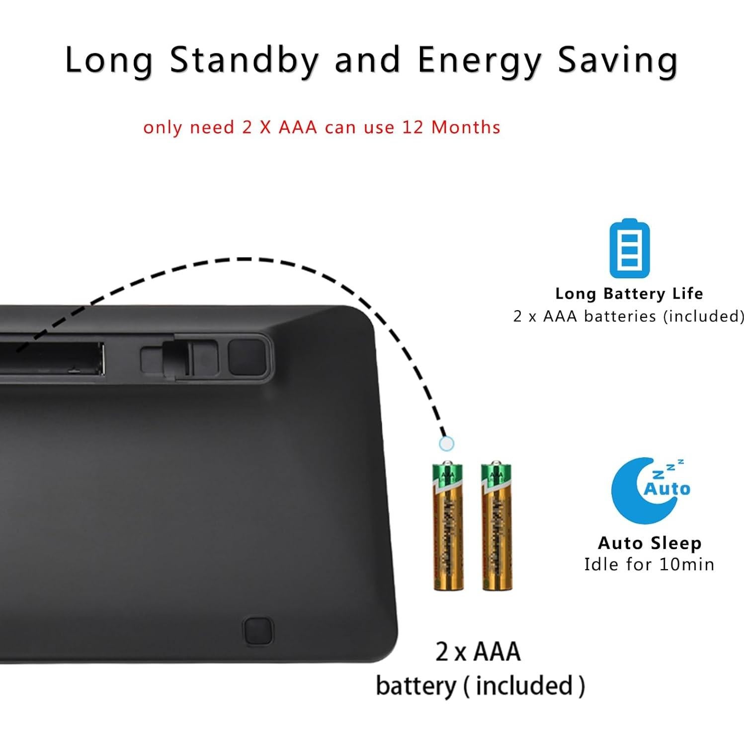 Teclado Bluetooth Inalámbrico Awaygerous JP090 Negro