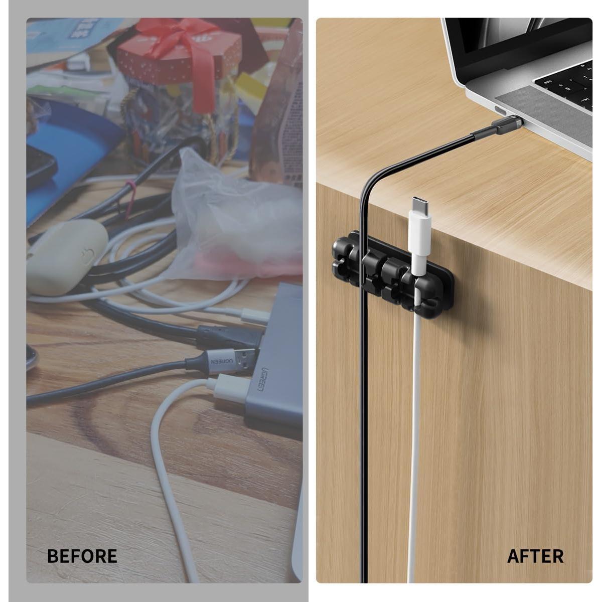 Clips Magnéticos para Cables Plalely, 5 Piezas Negro