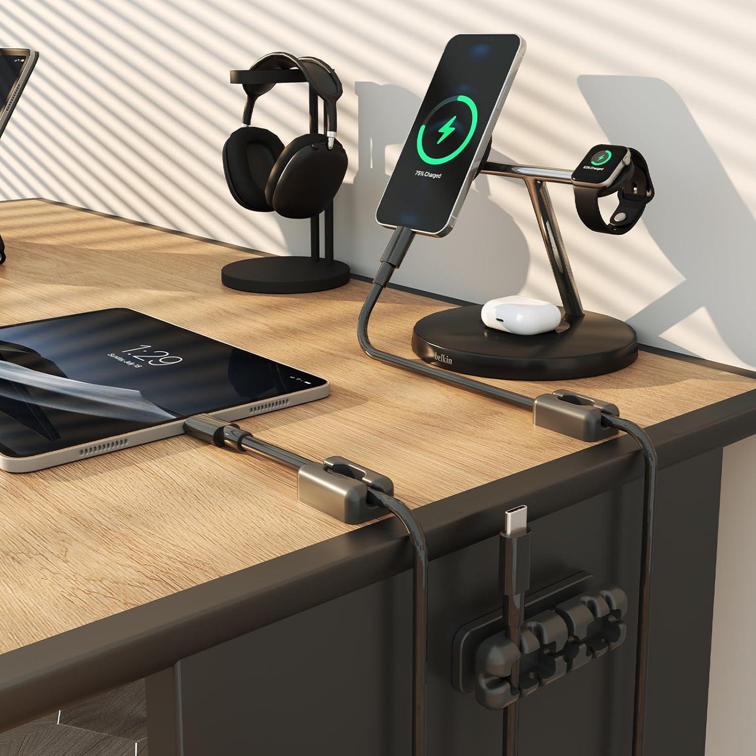 Clips Magnéticos para Cables Plalely, 5 Piezas Negro