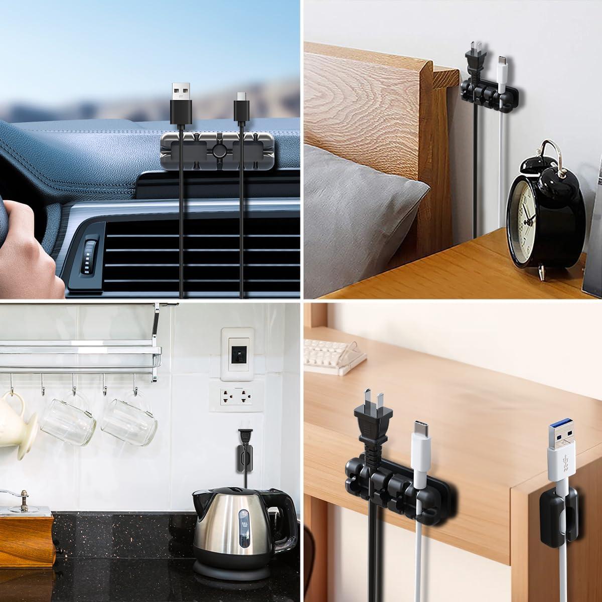 Clips Magnéticos para Cables Plalely, 5 Piezas Negro