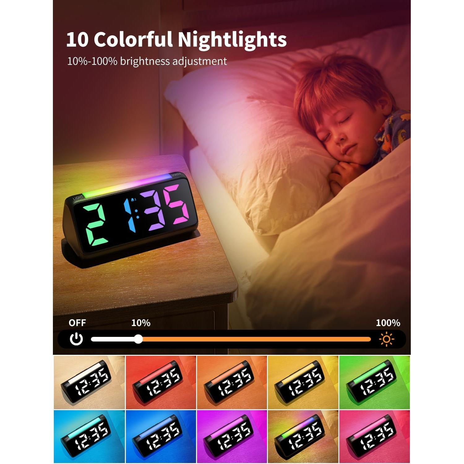 Reloj de Alarma Digital Netzu 6206D Negro con Luz RGB