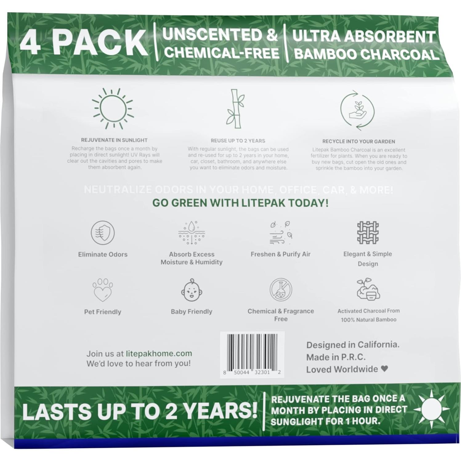 Desodorante de Zapatos Litepak con Carbón Activado - 4 Unidades