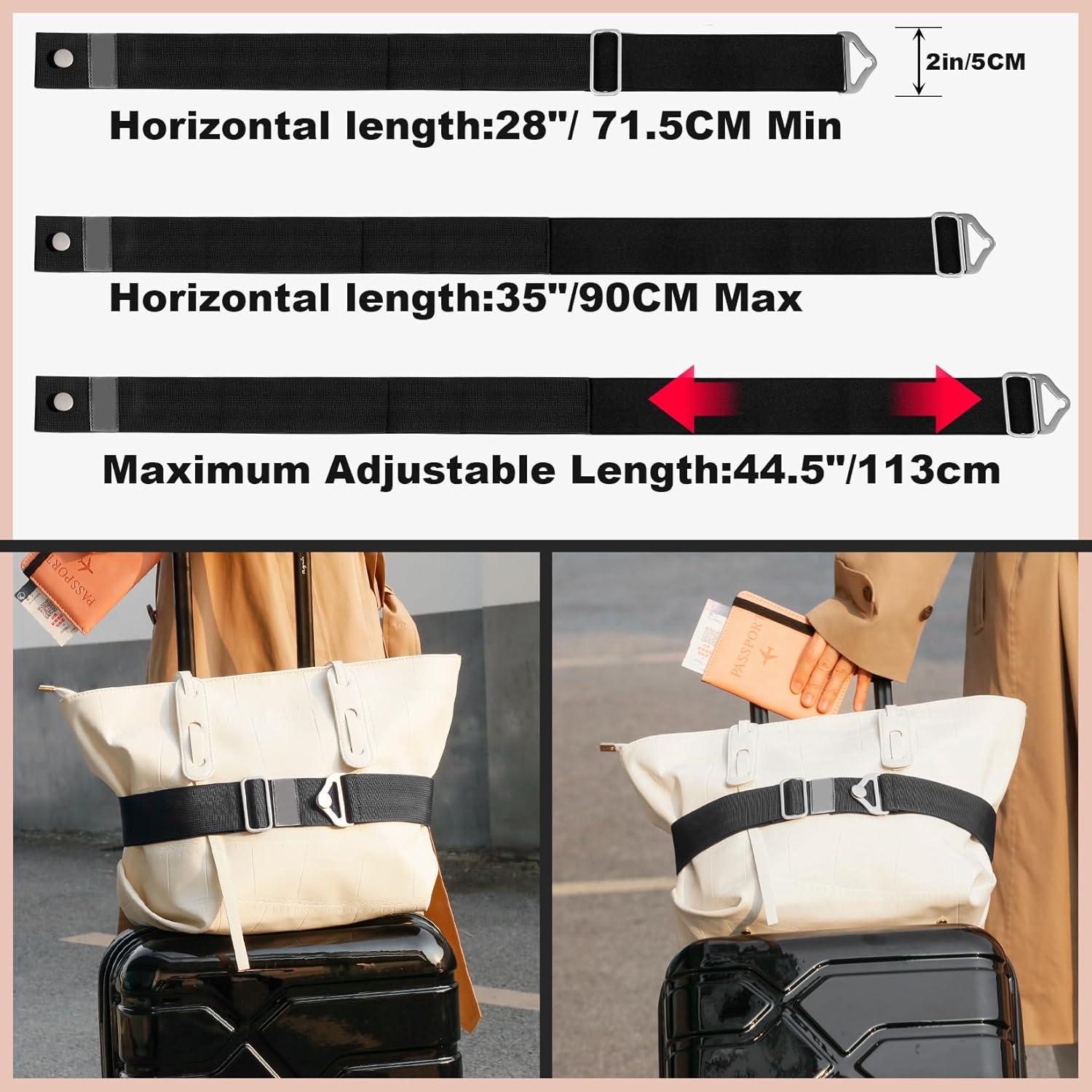 Cinturón de Viaje TOOVREN 2-en-1 Ajustable Negro 71.5-90CM