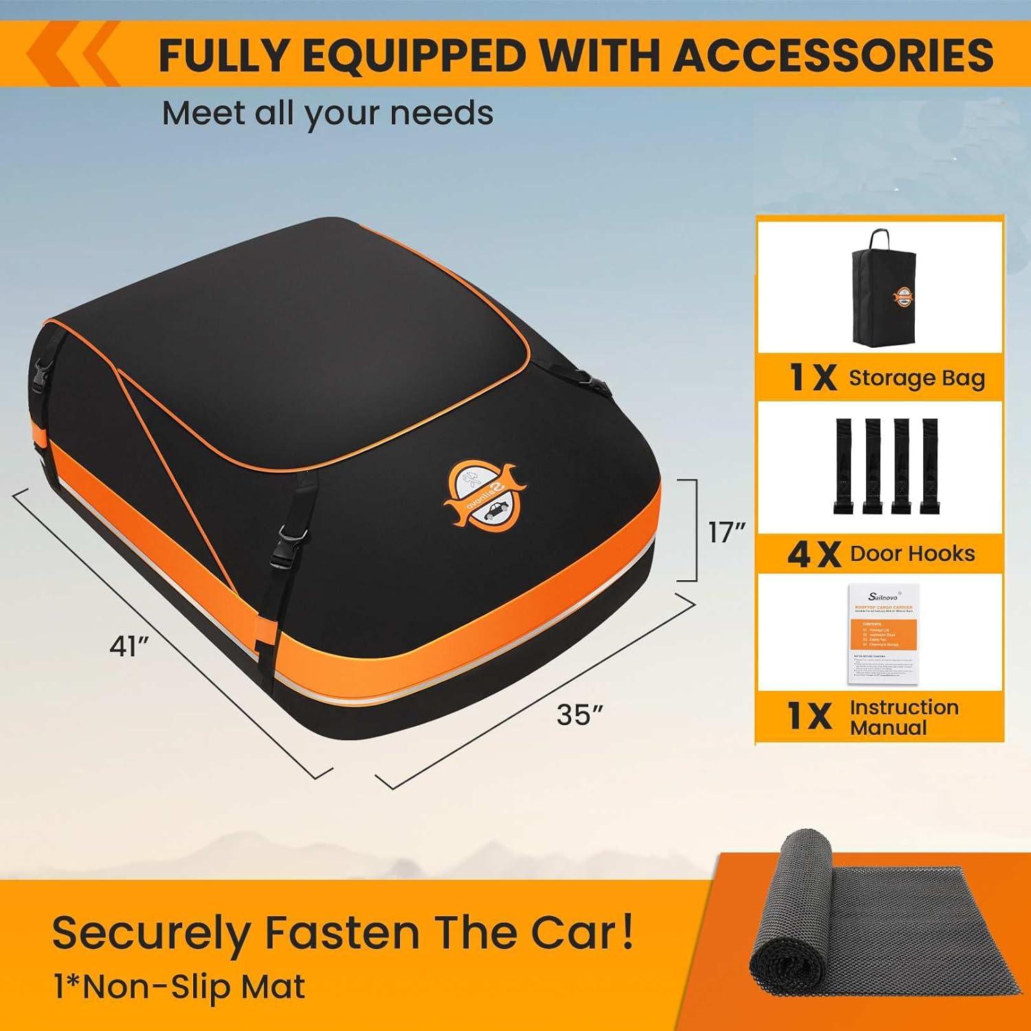 Transportador de Carga en Techo Sailnovo 15 Pies Cúbicos Impermeable