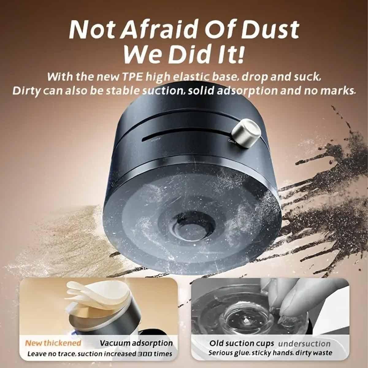 Foldable Magnetic Vacuum Phone Holder, 360° Electric Suction Car Mount, Double-Sided Swivel Stand for Car, Mirror, Gym, Kitchen, Hands-Free Portable Phone Holder (Black)