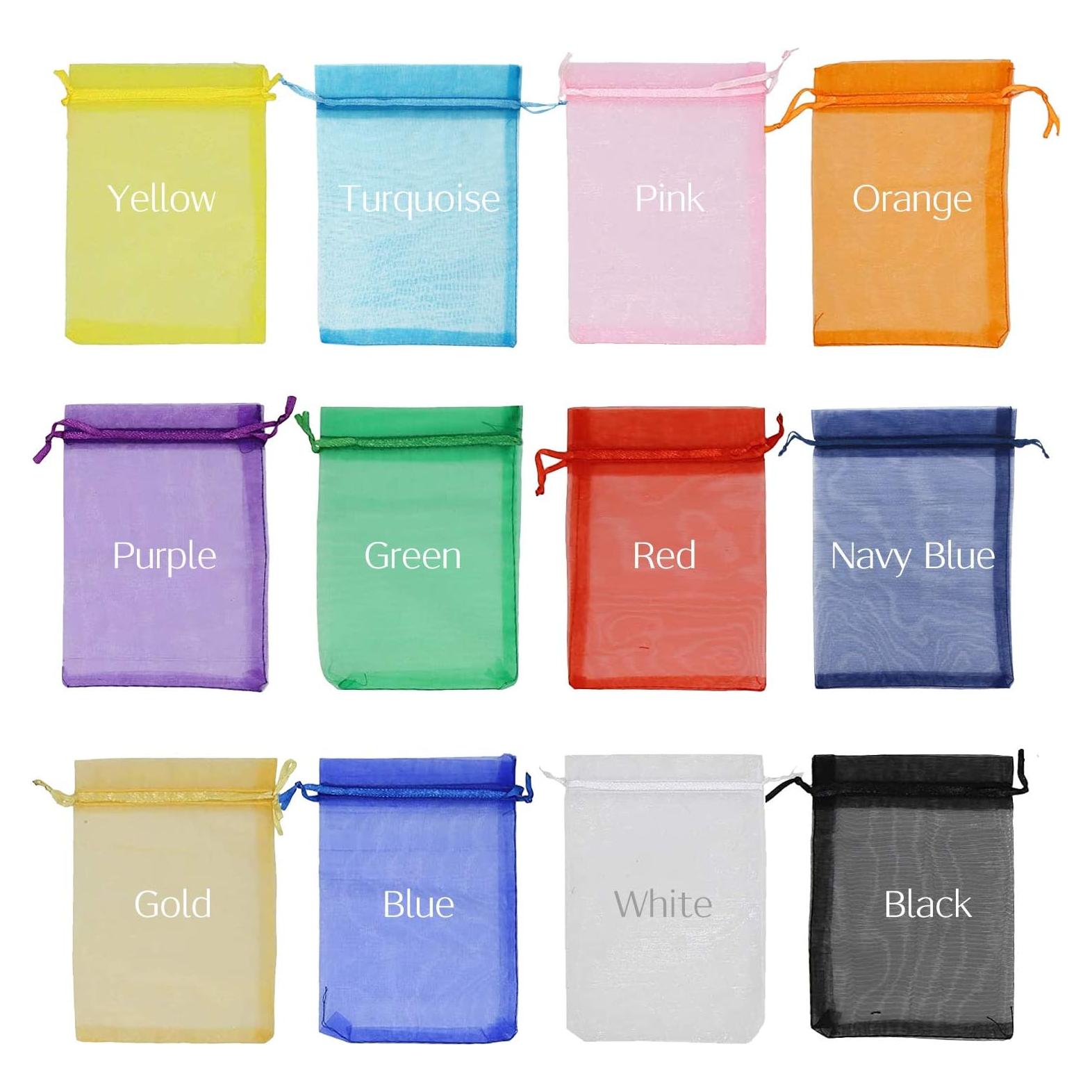 120 Bolsas de Organza Transparentes Jexila 13x18 cm Cierre de Cuerda