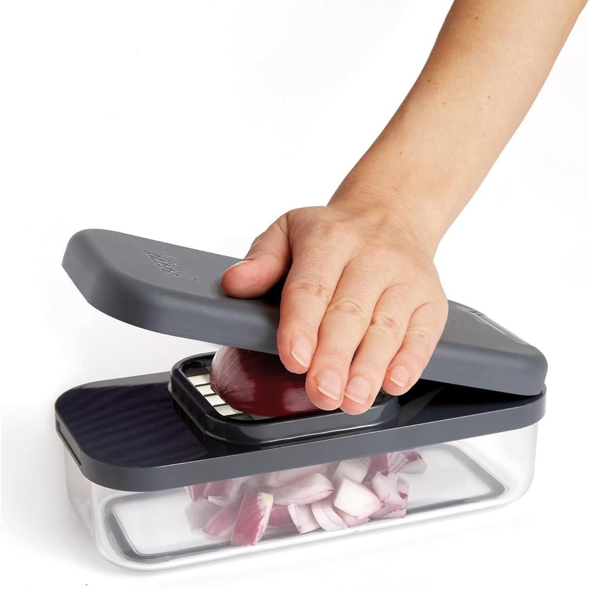 Joseph Joseph Multi-Prep Compact 4-in-1 Multifunctional Set, Kitchen Vegetable Chopper & Dicer, Cheese Grater, Mandoline Veggie Slicer, Food Julienne Cutter with Container