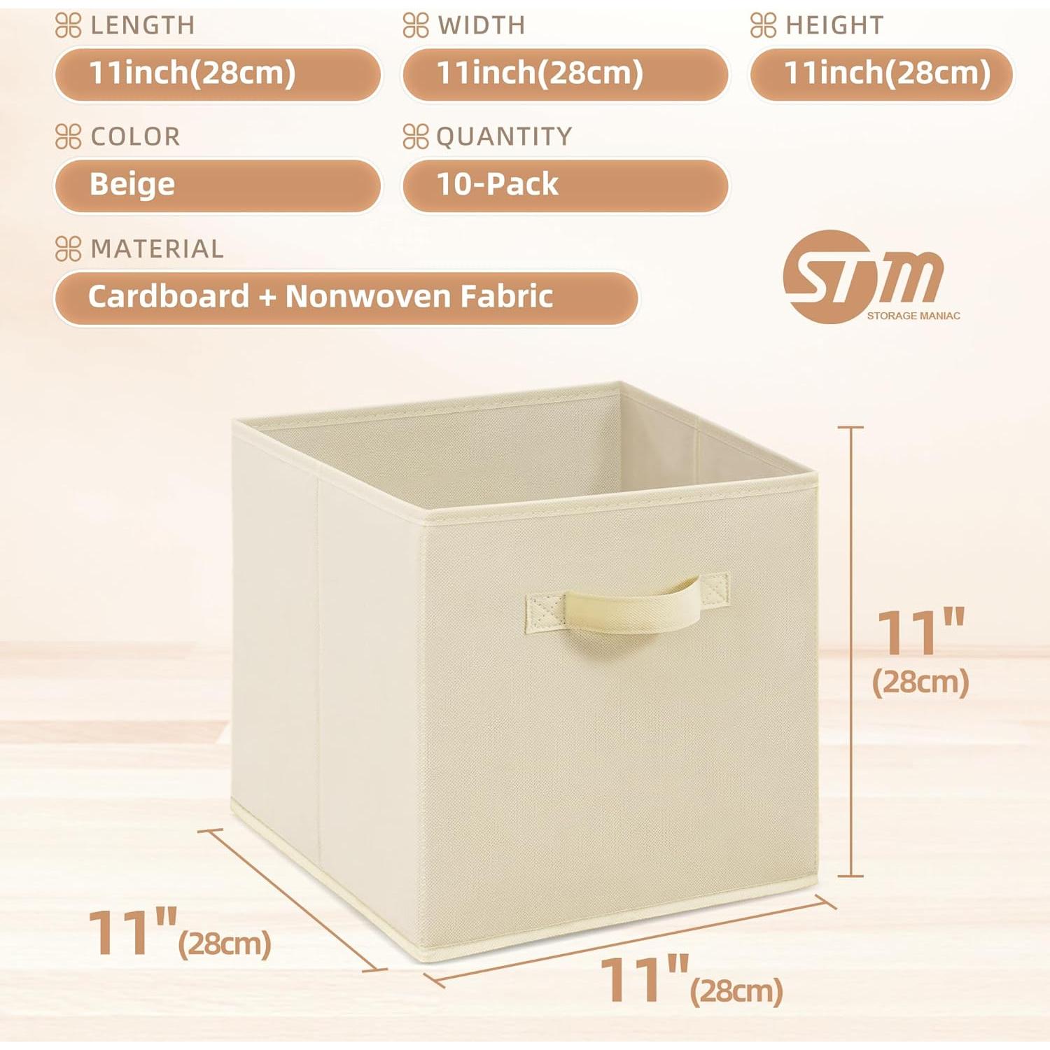 Cajas de Almacenamiento Storage Maniac 10 Piezas Beige 26.67cm