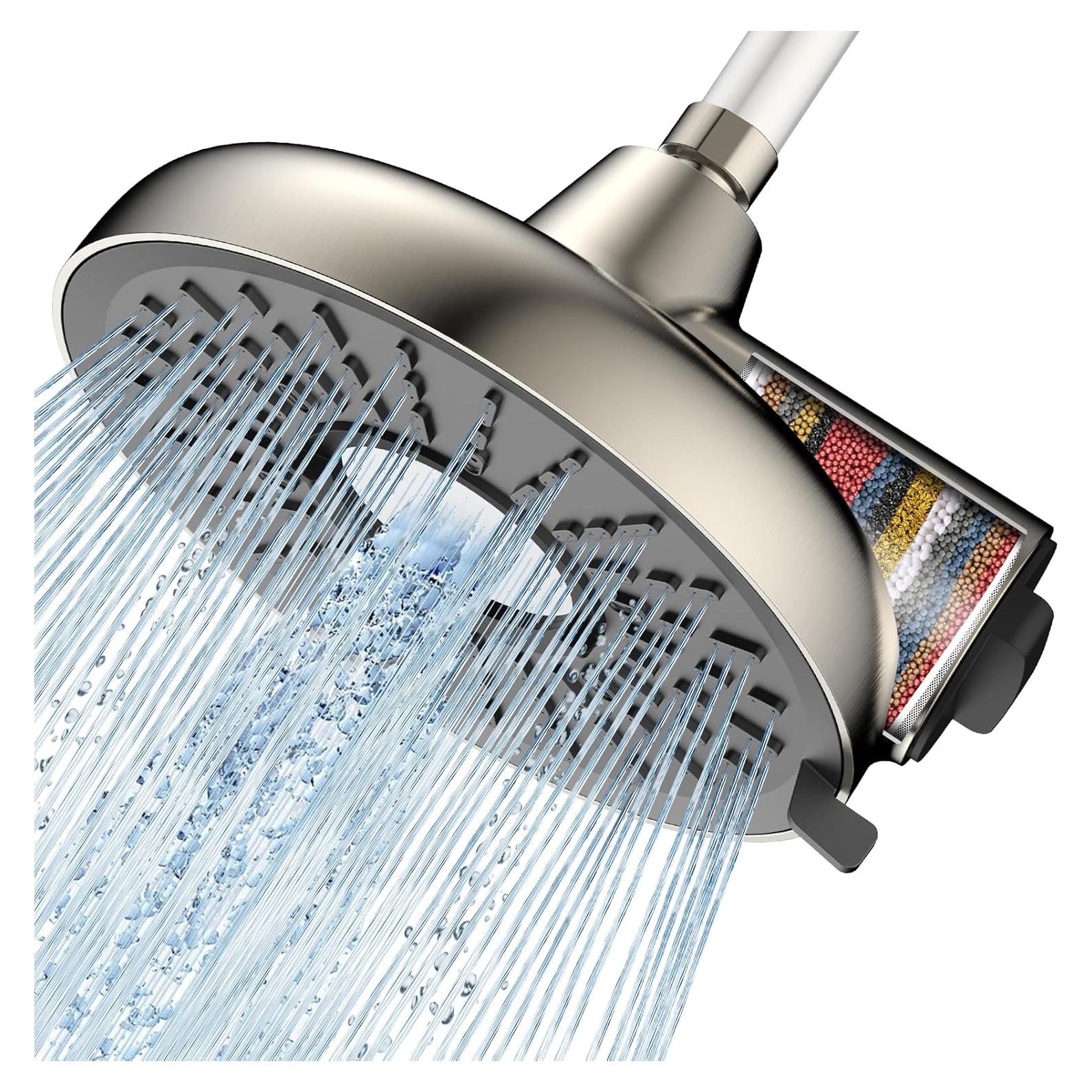Cabezal de Ducha Filtrado BOWGER 20 cm Alta Presión Níquel