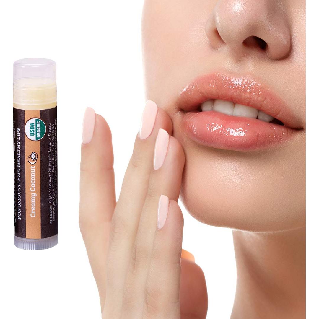 Bálsamo Labial Orgánico USDA Earth's Daughter Sabor Coco - Paquete 4