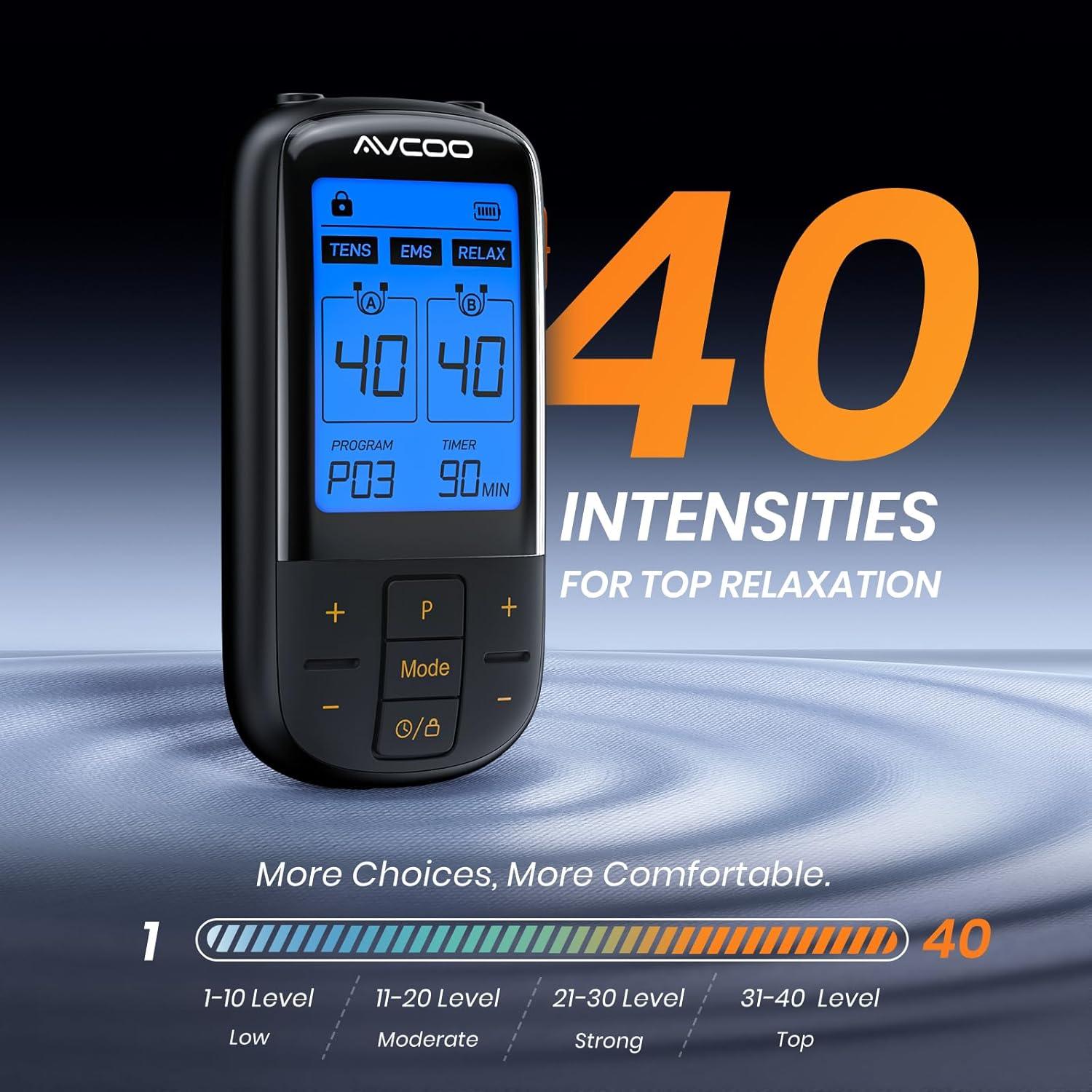 Estimulador Muscular TENS AVCOO 3 en 1 32 Modos 40 Intensidades