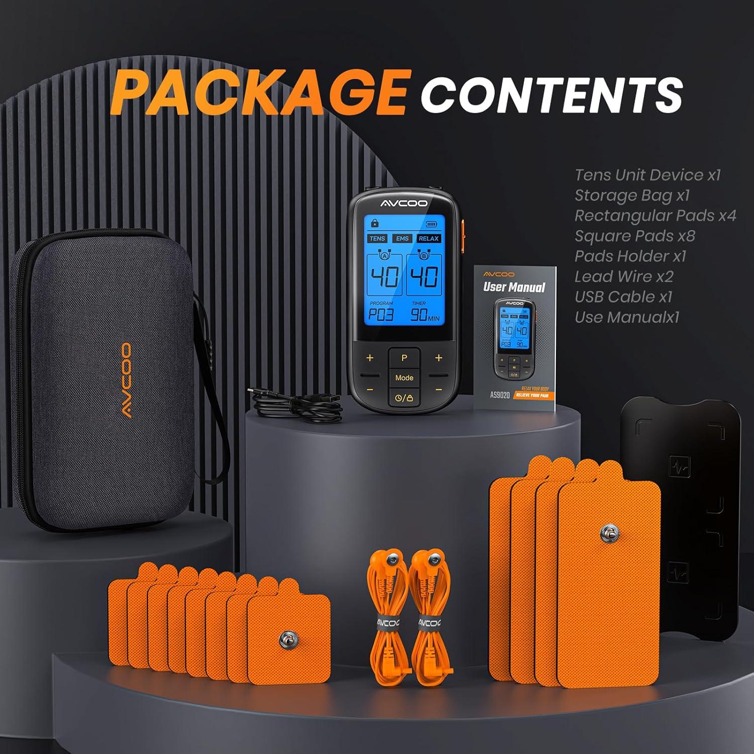 Estimulador Muscular TENS AVCOO 3 en 1 32 Modos 40 Intensidades