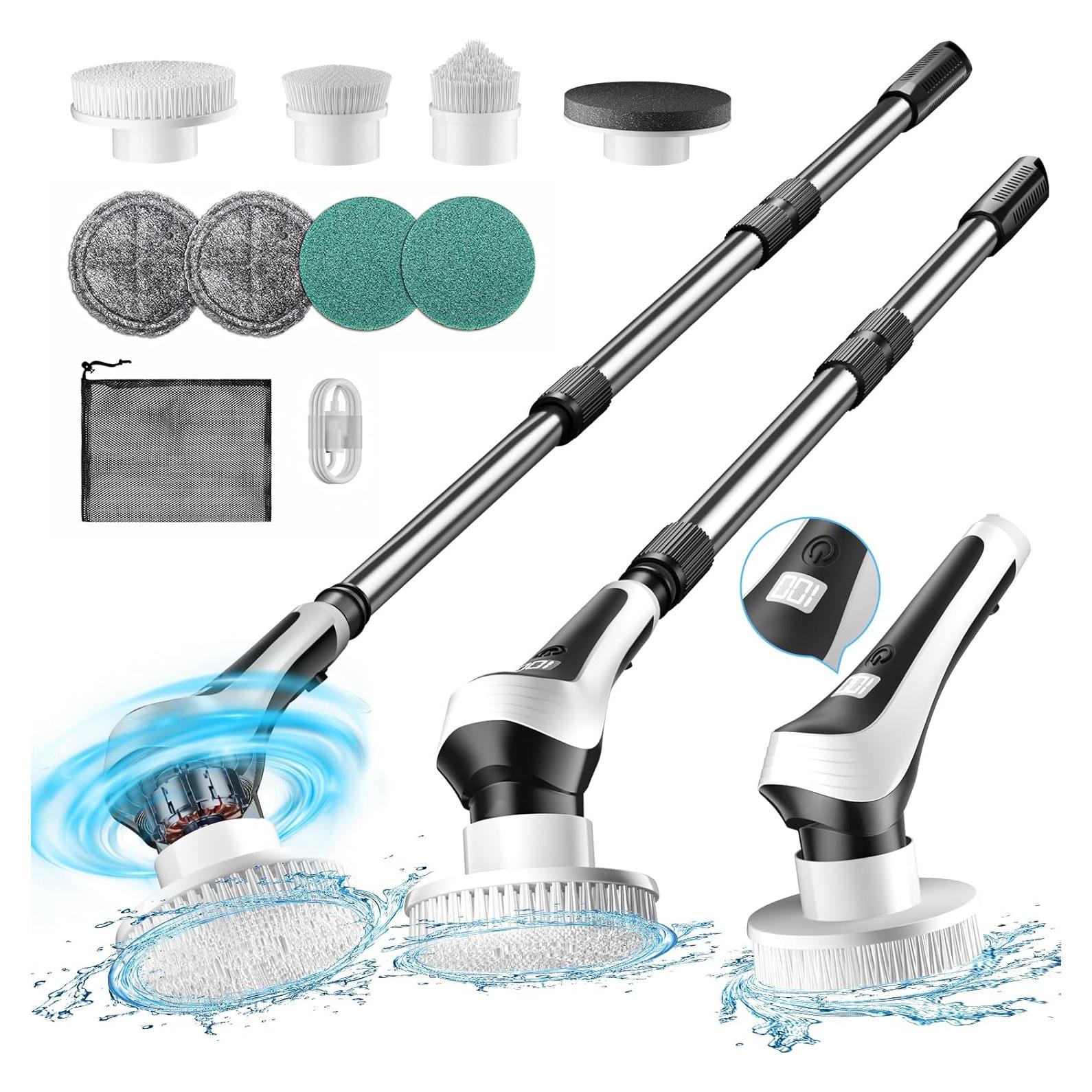 Cepillo Eléctrico Giratorio EMETE DB-1002 con 8 Cabezas y Pantalla