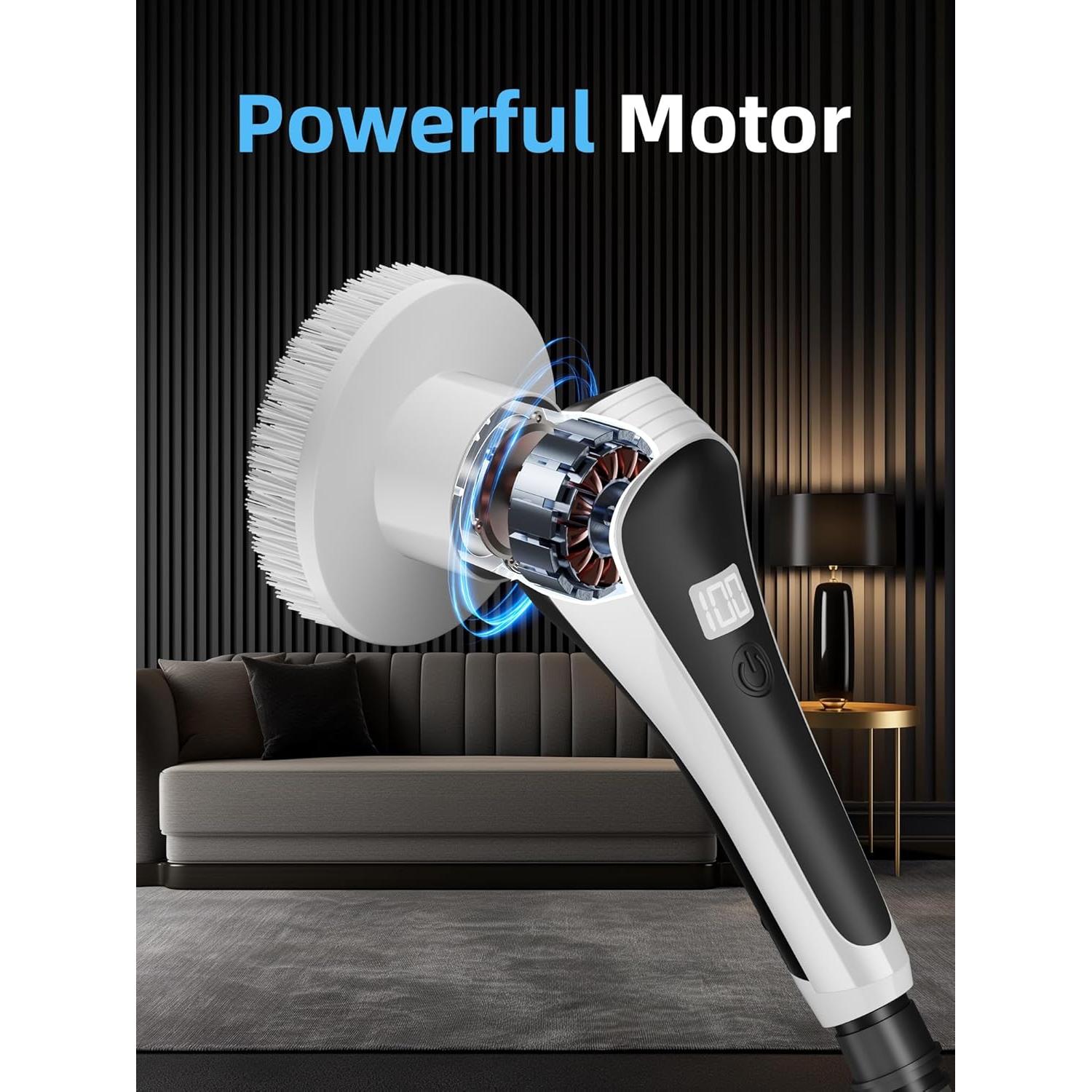 Cepillo Eléctrico Giratorio EMETE DB-1002 con 8 Cabezas y Pantalla