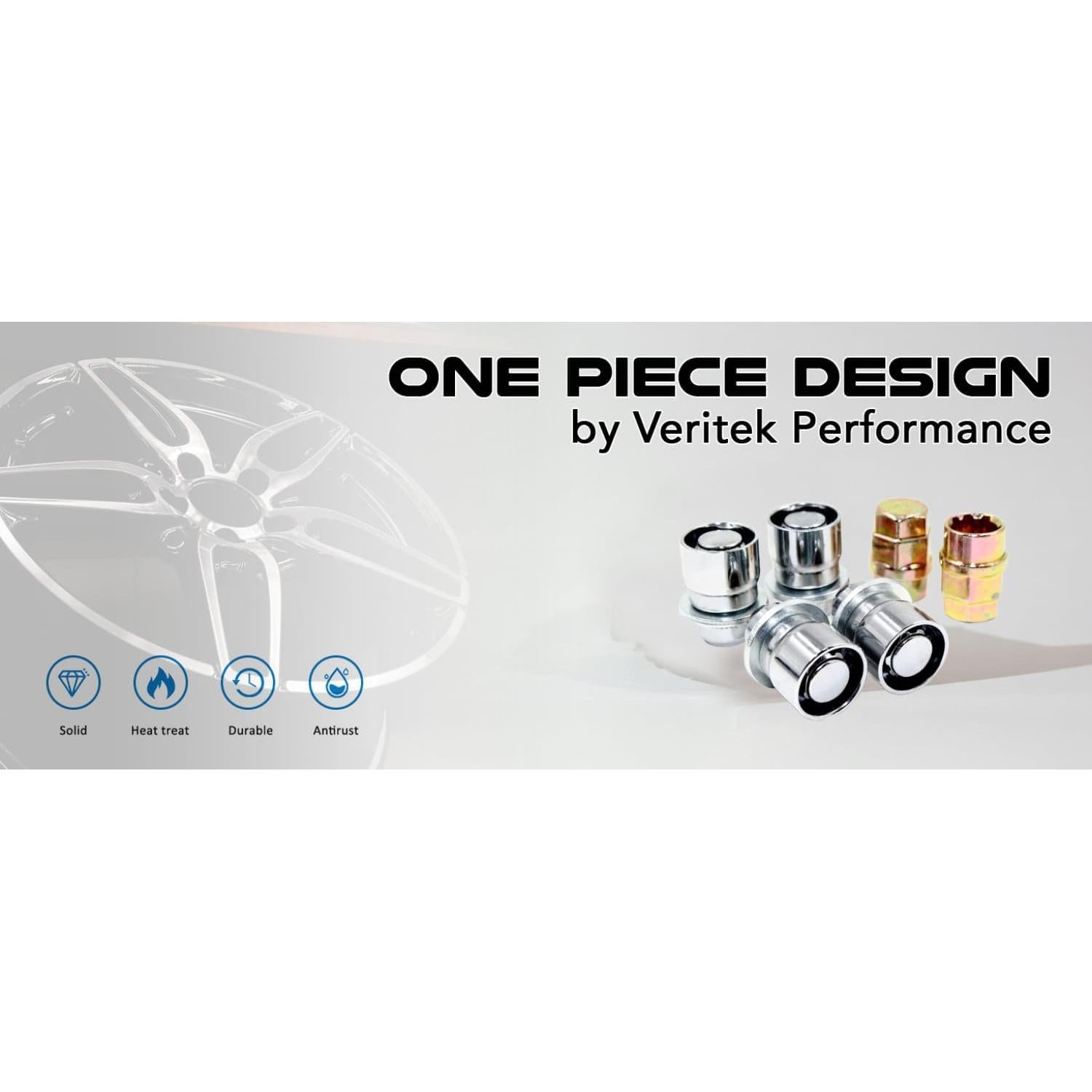 Juego de 4 Tuercas de Rueda Cromadas Veritek 12x1.5mm con Llaves