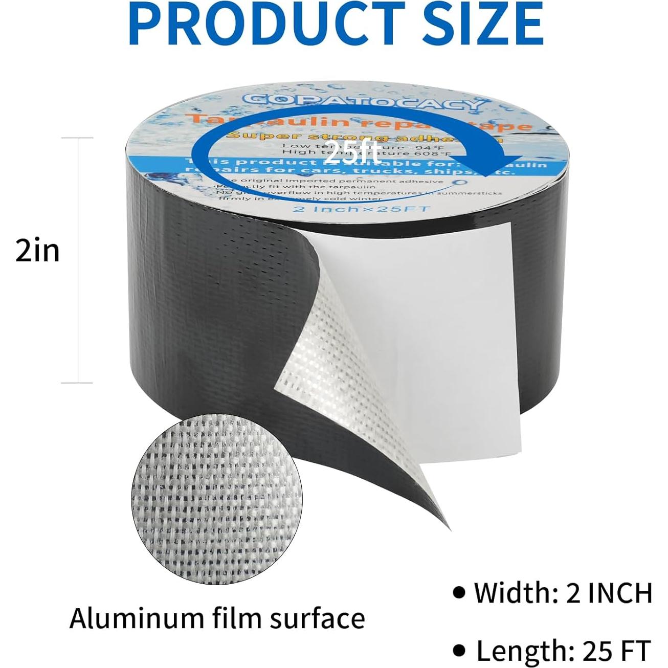 Cinta de Reparación Negra Copatocacy 5.08cm x 7.62m Resistente