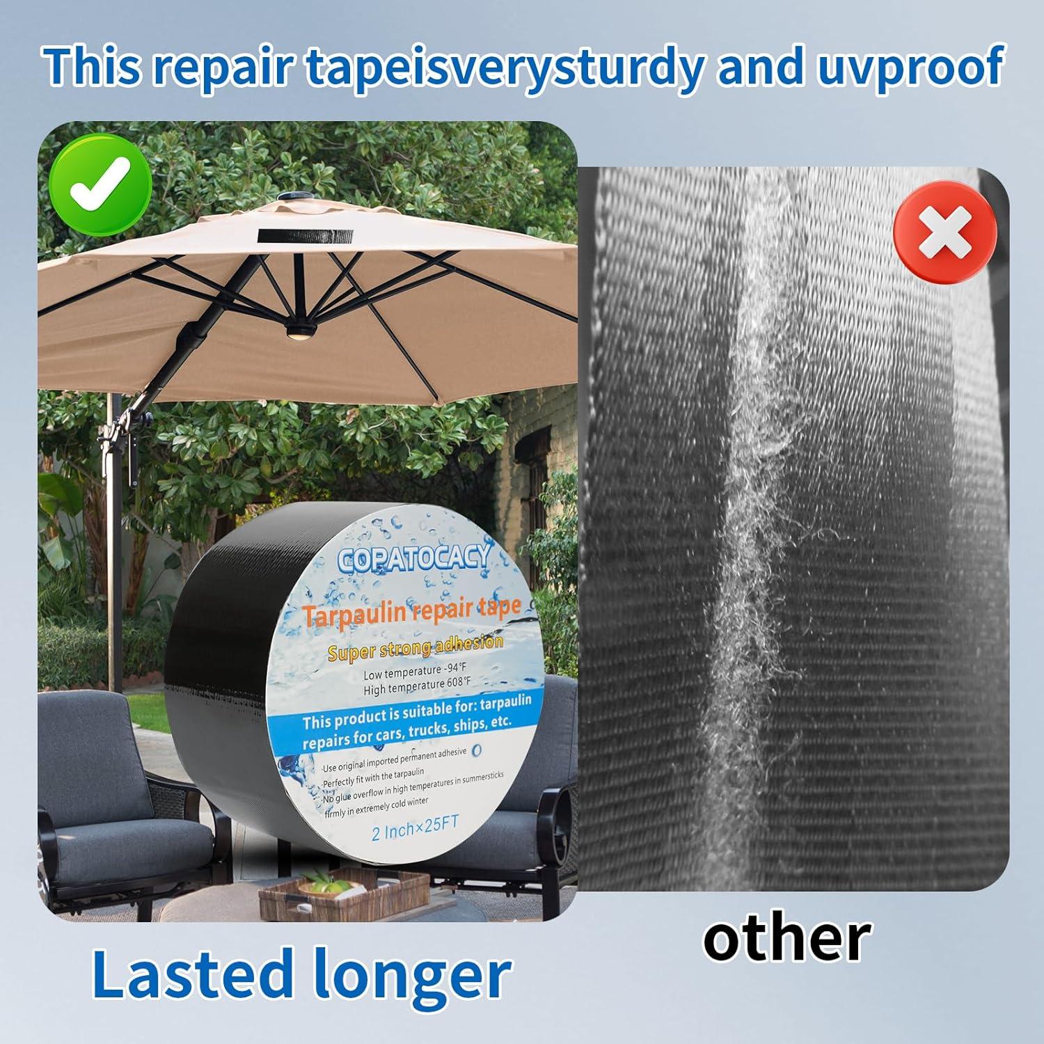 Cinta de Reparación Negra Copatocacy 5.08cm x 7.62m Resistente