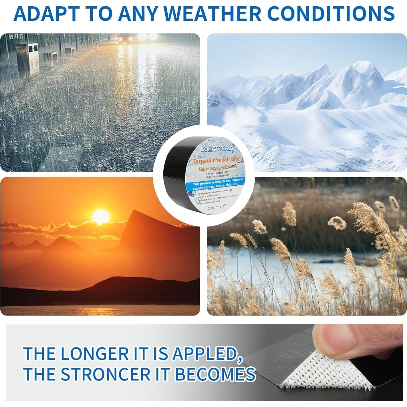 Cinta de Reparación Negra Copatocacy 5.08cm x 7.62m Resistente