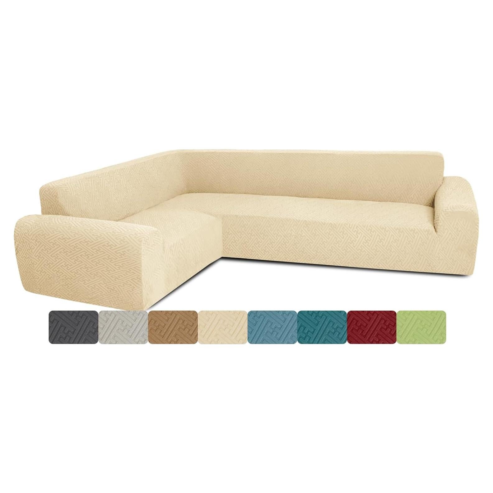 Cubierta Sofá Seccional Antideslizante ROFASVCO Beige XL