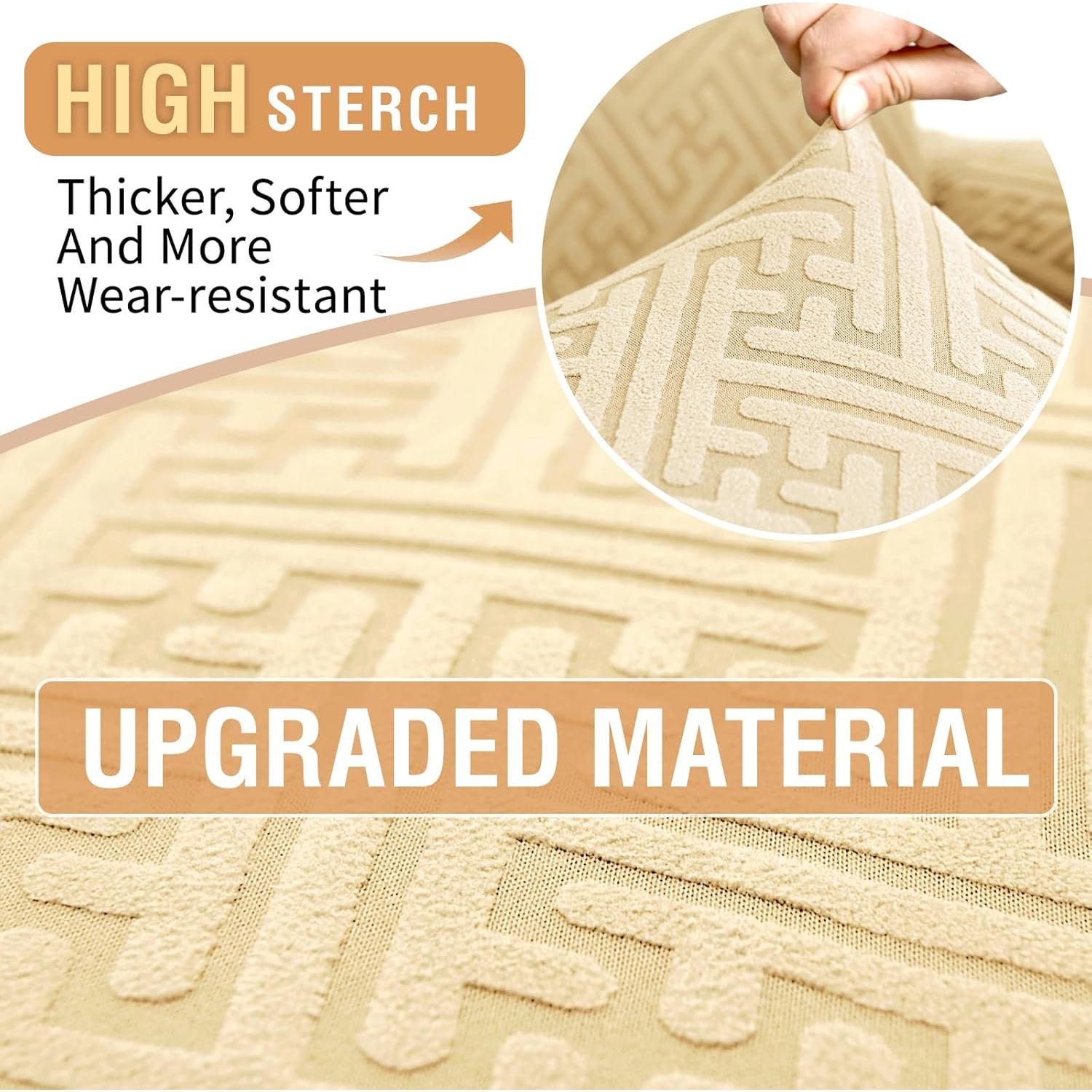 Cubierta Sofá Seccional Antideslizante ROFASVCO Beige XL