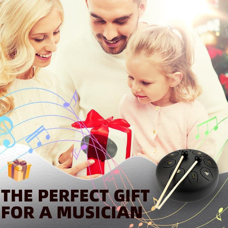 Tambor de Lengua de Acero Hsyok 15.24 cm 8 Notas Negro