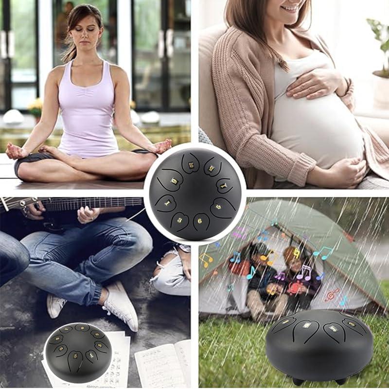 Tambor de Lengua de Acero Hsyok 15.24 cm 8 Notas Negro