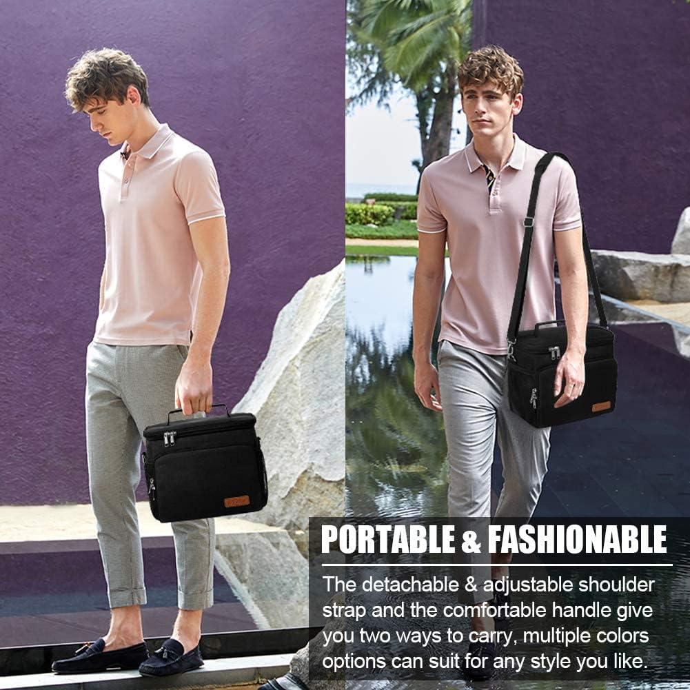 Bolsa de Almuerzo Aislada Tiblue Mediana Negra - Resistente a Fugas