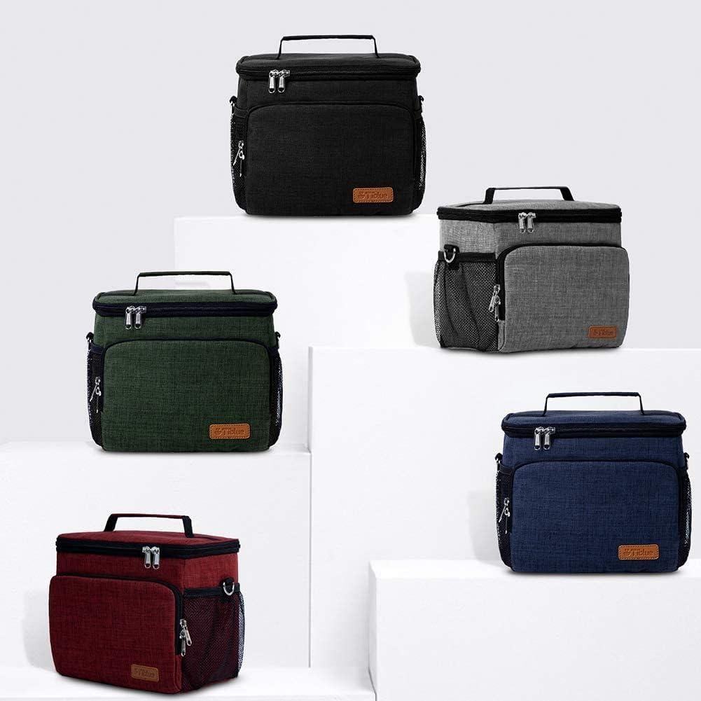 Bolsa de Almuerzo Aislada Tiblue Mediana Negra - Resistente a Fugas