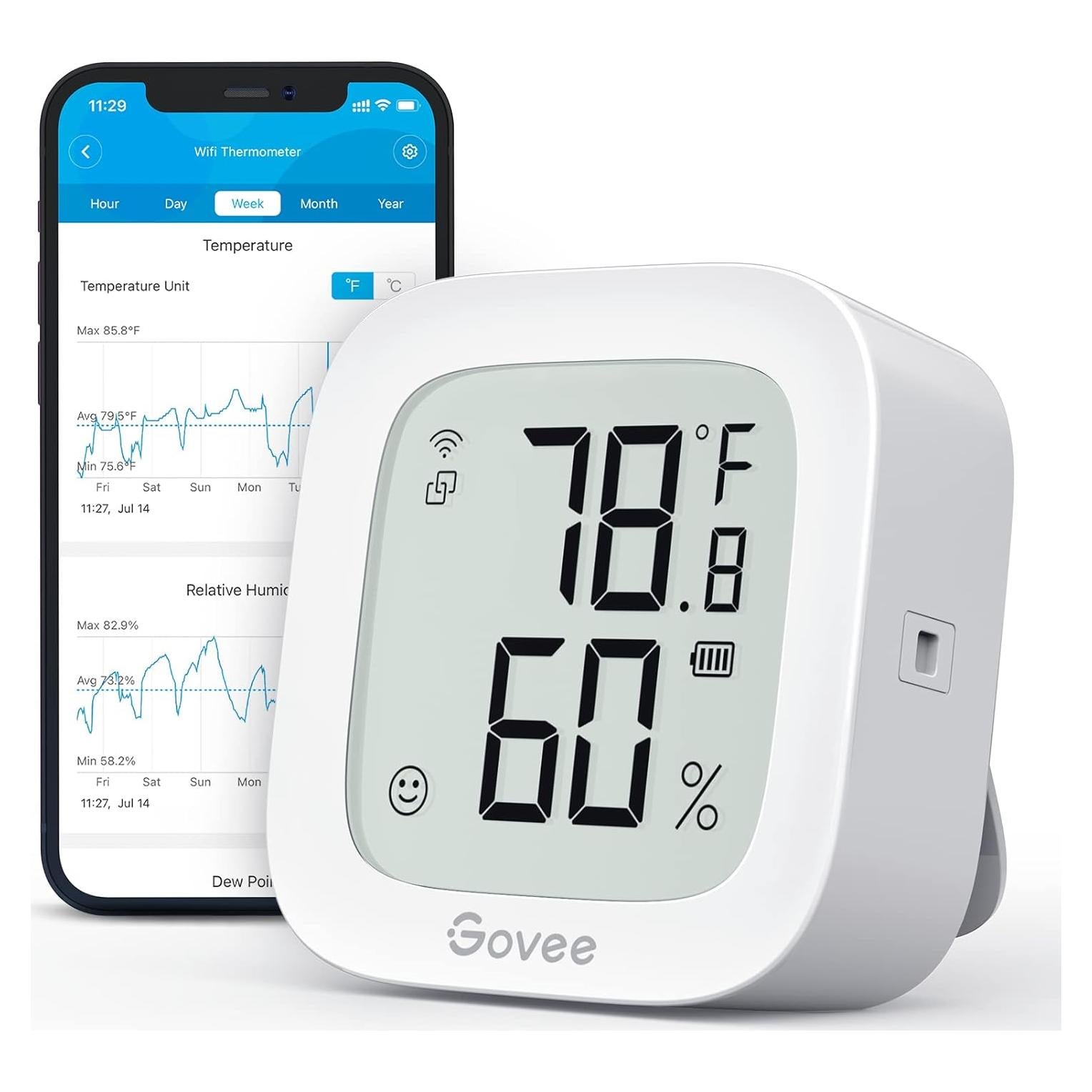 Termómetro Higrómetro WiFi Govee H5103 con Pantalla Electrónica