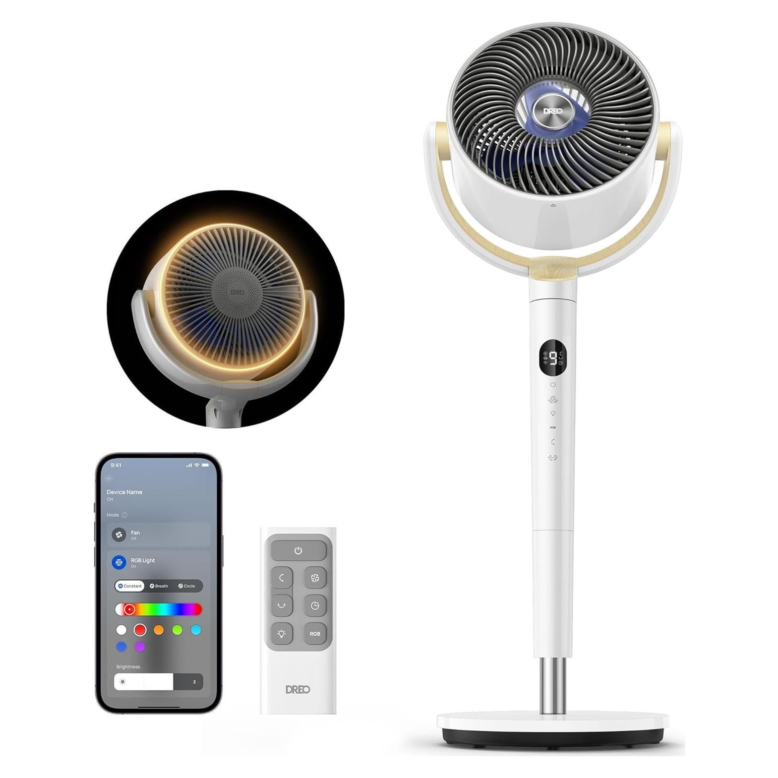 Ventilador de Pedestal Dreo DR-HPF008S Blanco 9 Velocidades 20dB