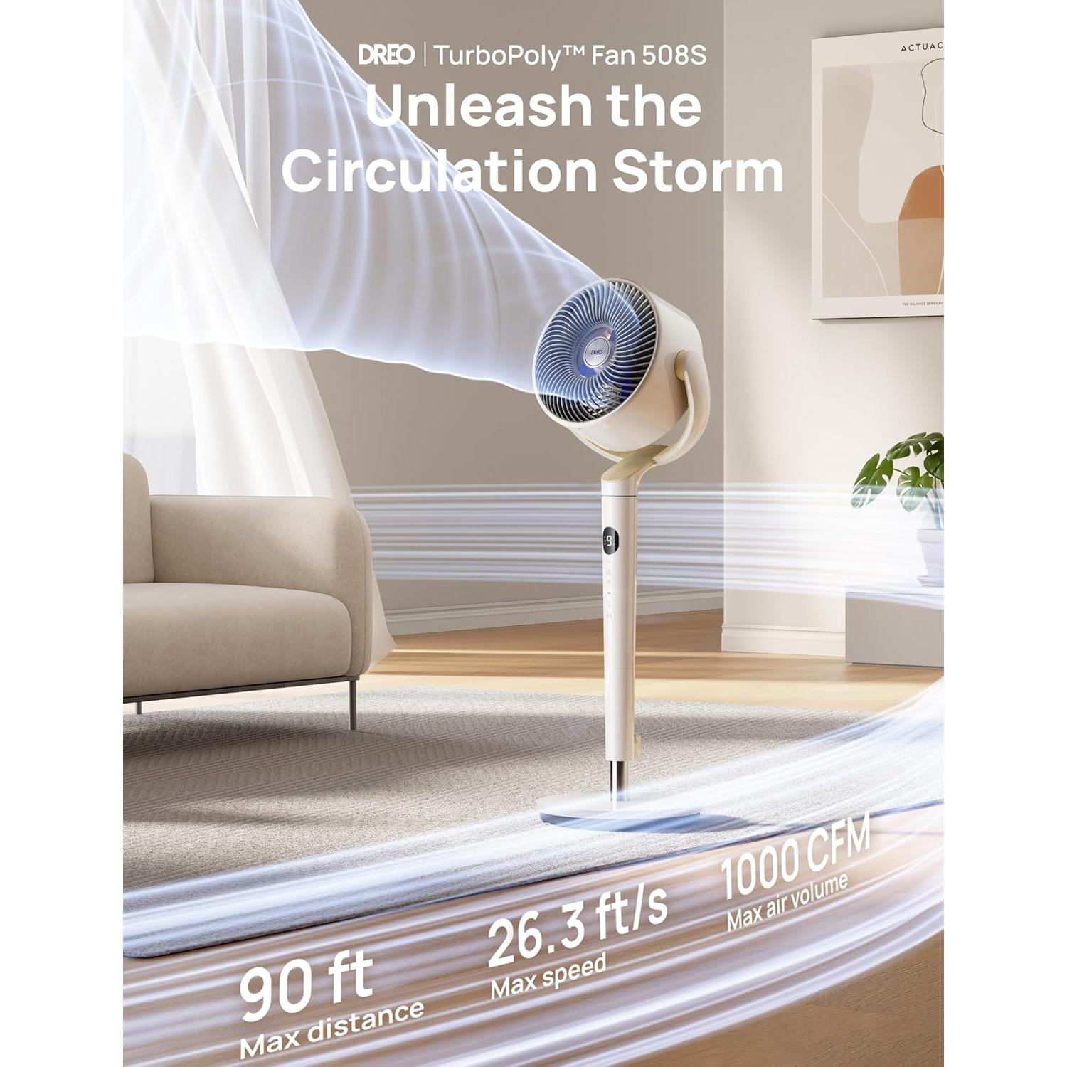 Ventilador de Pedestal Dreo DR-HPF008S Blanco 9 Velocidades 20dB