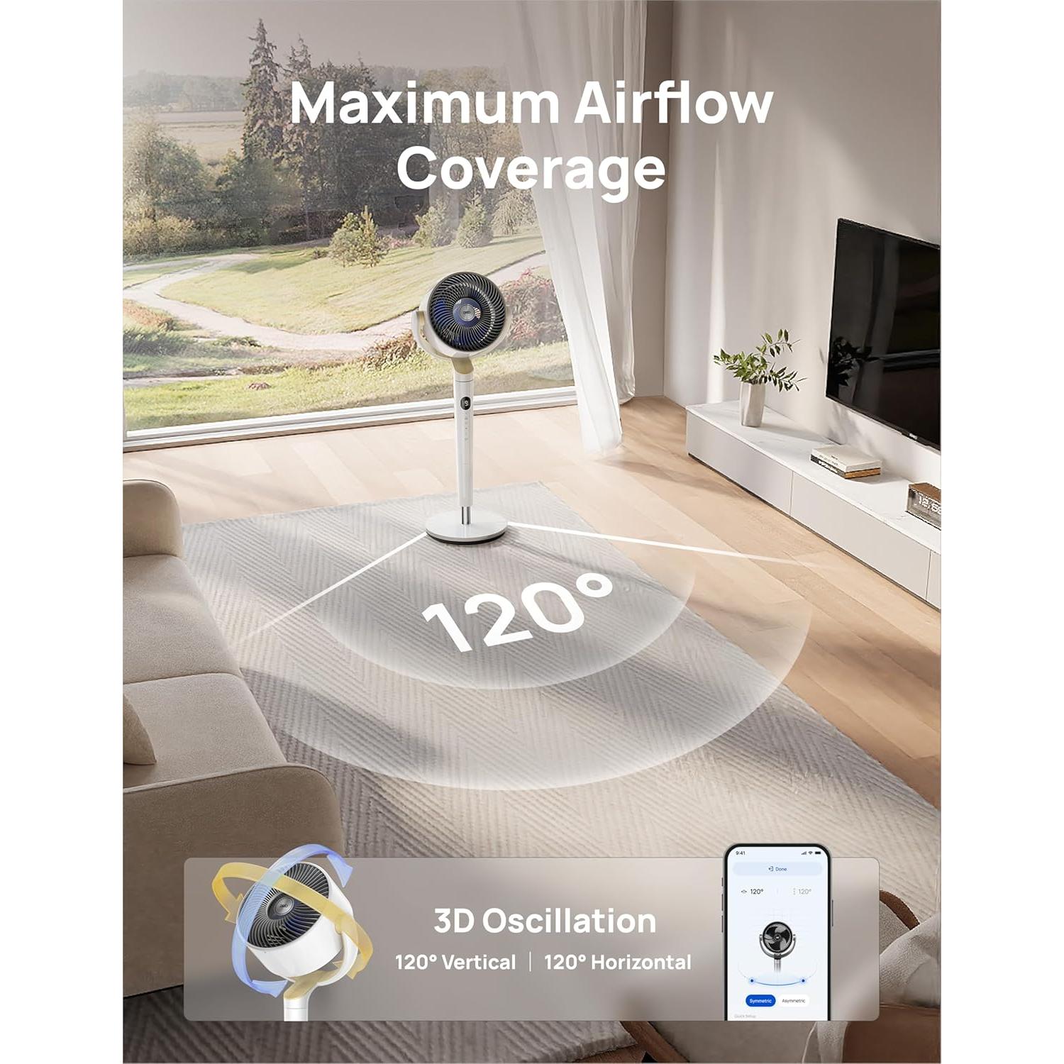 Ventilador de Pedestal Dreo DR-HPF008S Blanco 9 Velocidades 20dB