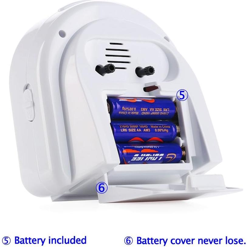 Peakeep Analog Alarm Clock Non-Ticking Silent, Optional 7 Wake-up Sounds with Volume Control, Nightlight and Snooze, AA Battery Operated (Black)