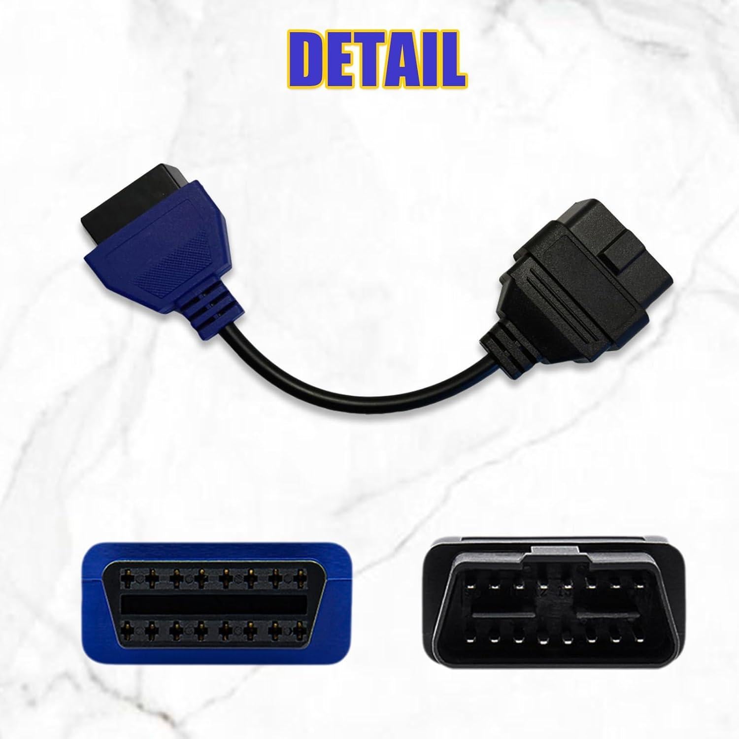 Cable OBD2 VZG para Fiat ECUScan, Adaptador Diagnóstico