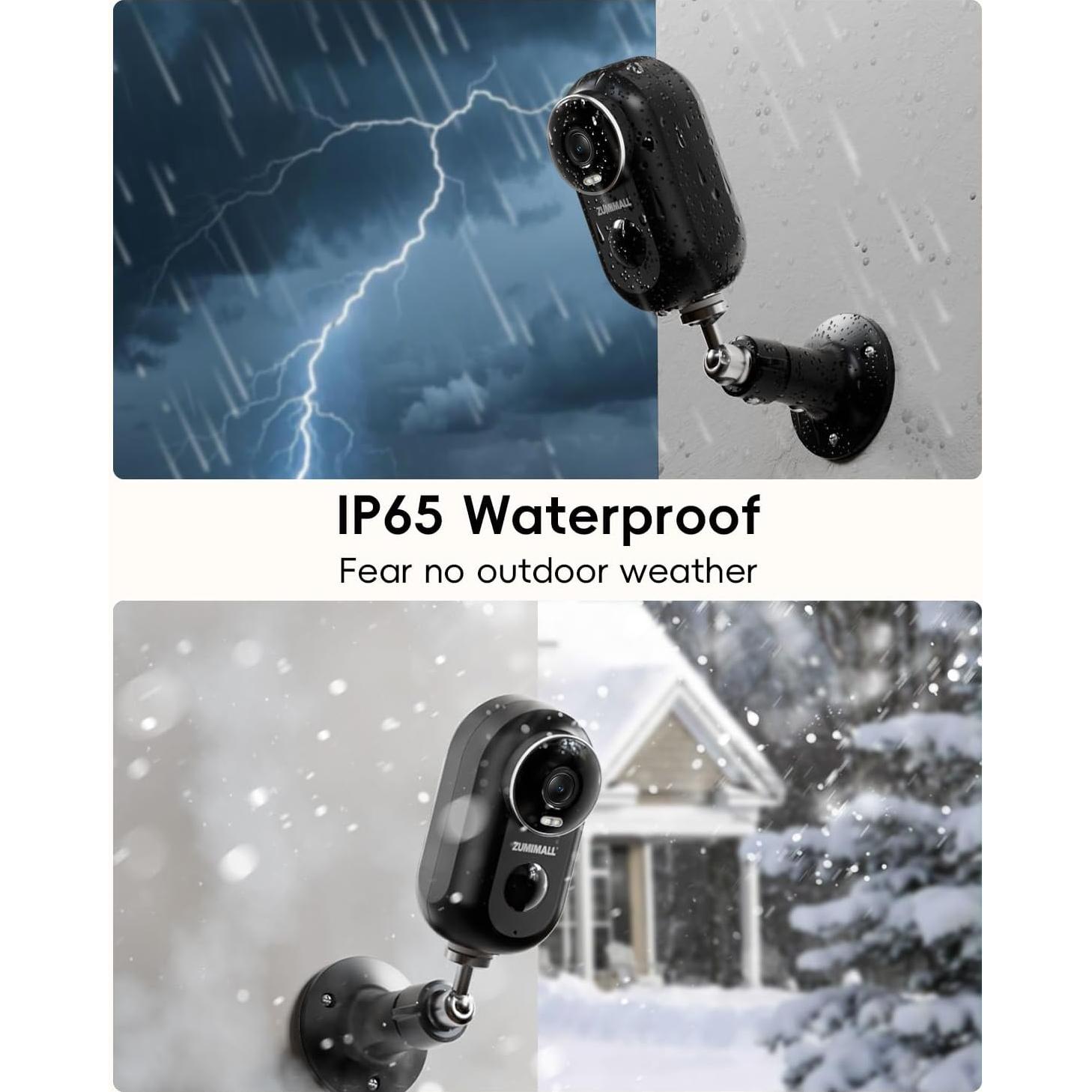 Cámaras de Seguridad Inalámbricas ZUMIMALL 2K para Exterior - 4 Paquetes